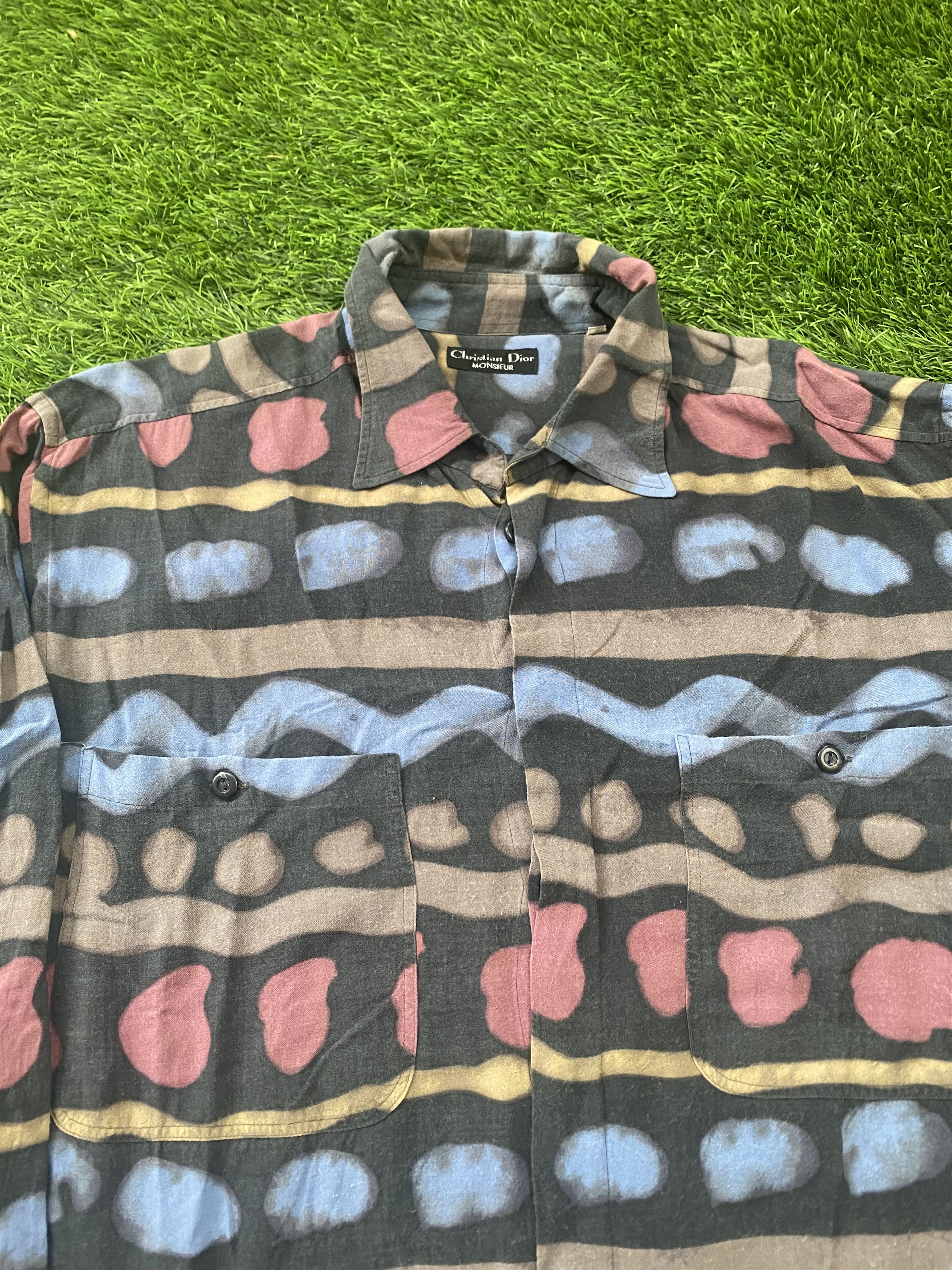 Christian Dior Monsieur Vintage Christian Dior Abstract Longsleeve Shirts Size US L / EU 52-54 / 3 - 2 Thumbnail