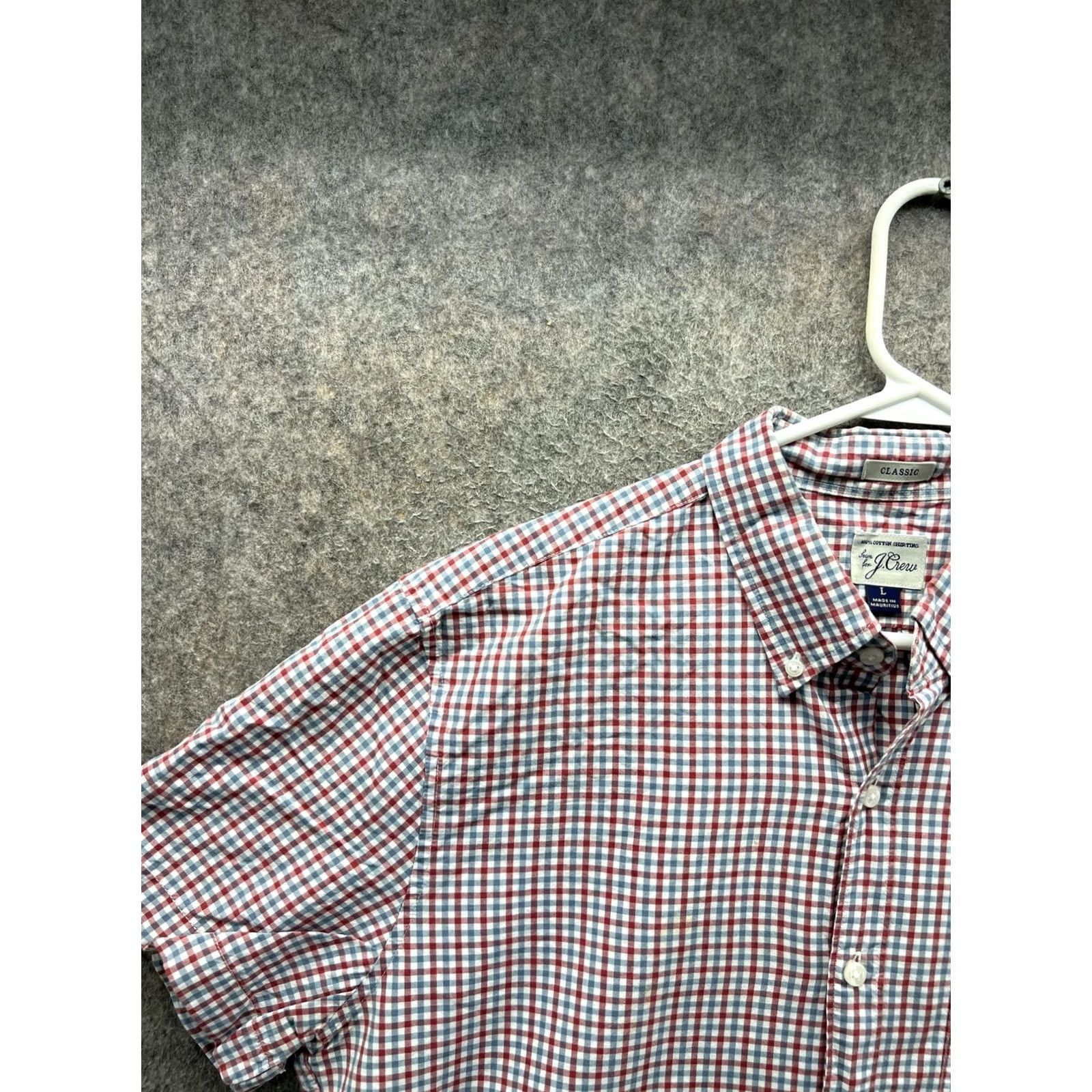 J.Crew J Crew Shirt Men Large Red Blue Check Button Down Classic Short Sleeve Cotton Size US L / EU 52-54 / 3 - 7 Thumbnail