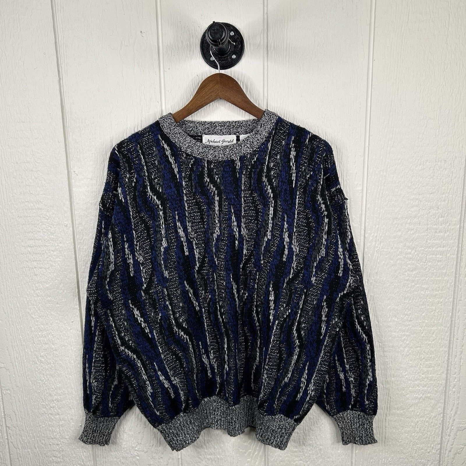 & Other Stories Vintage 90's Navy & Black Coogi Style Sweater X-Large Size US XL / EU 56 / 4 - 1 Thumbnail