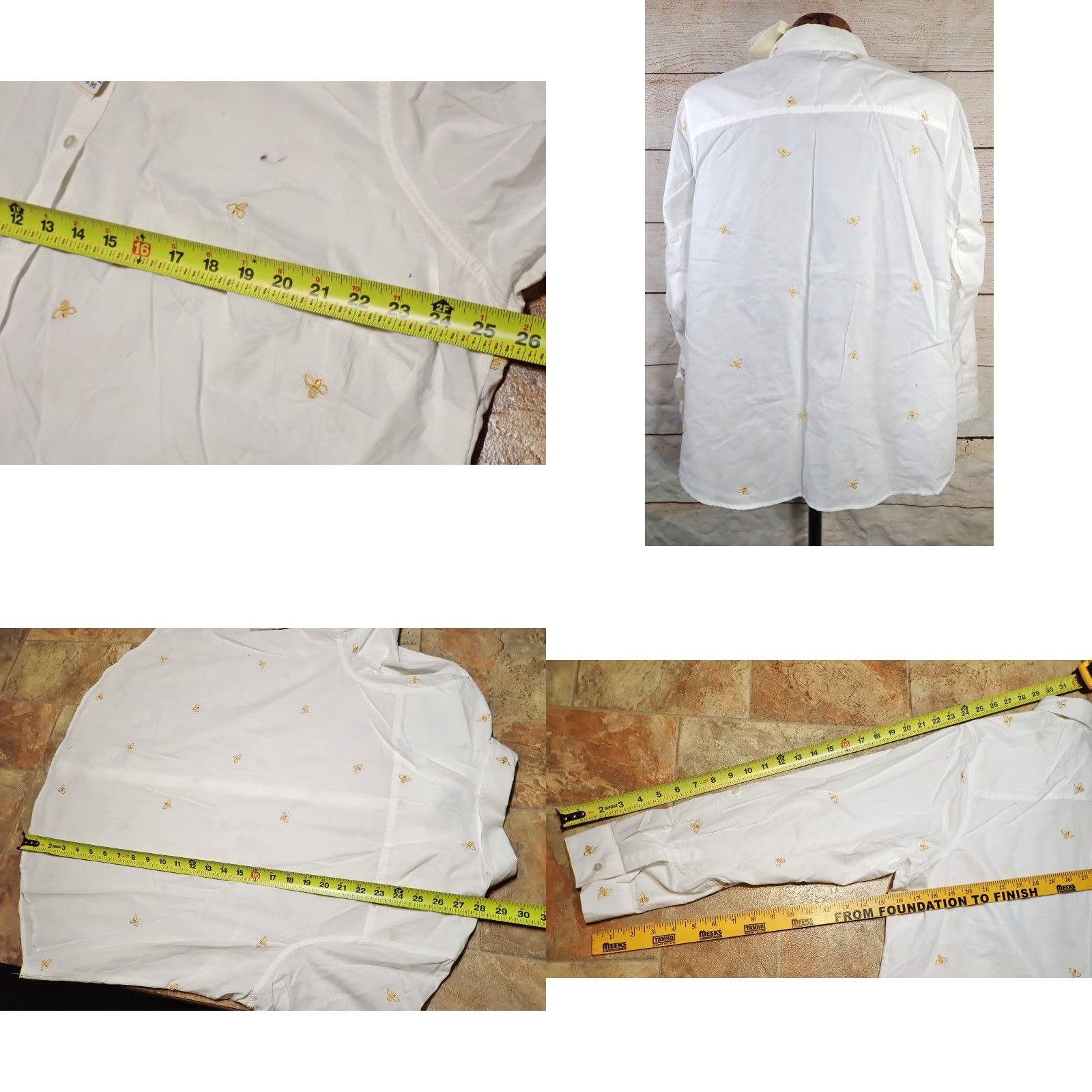 Vintage VINTAGE CJ Banks White Button Front Shirt Embroidered Honey Bees Womens 3X 2X? Size XXL / US 16-18 / IT 52-54 - 8 Thumbnail