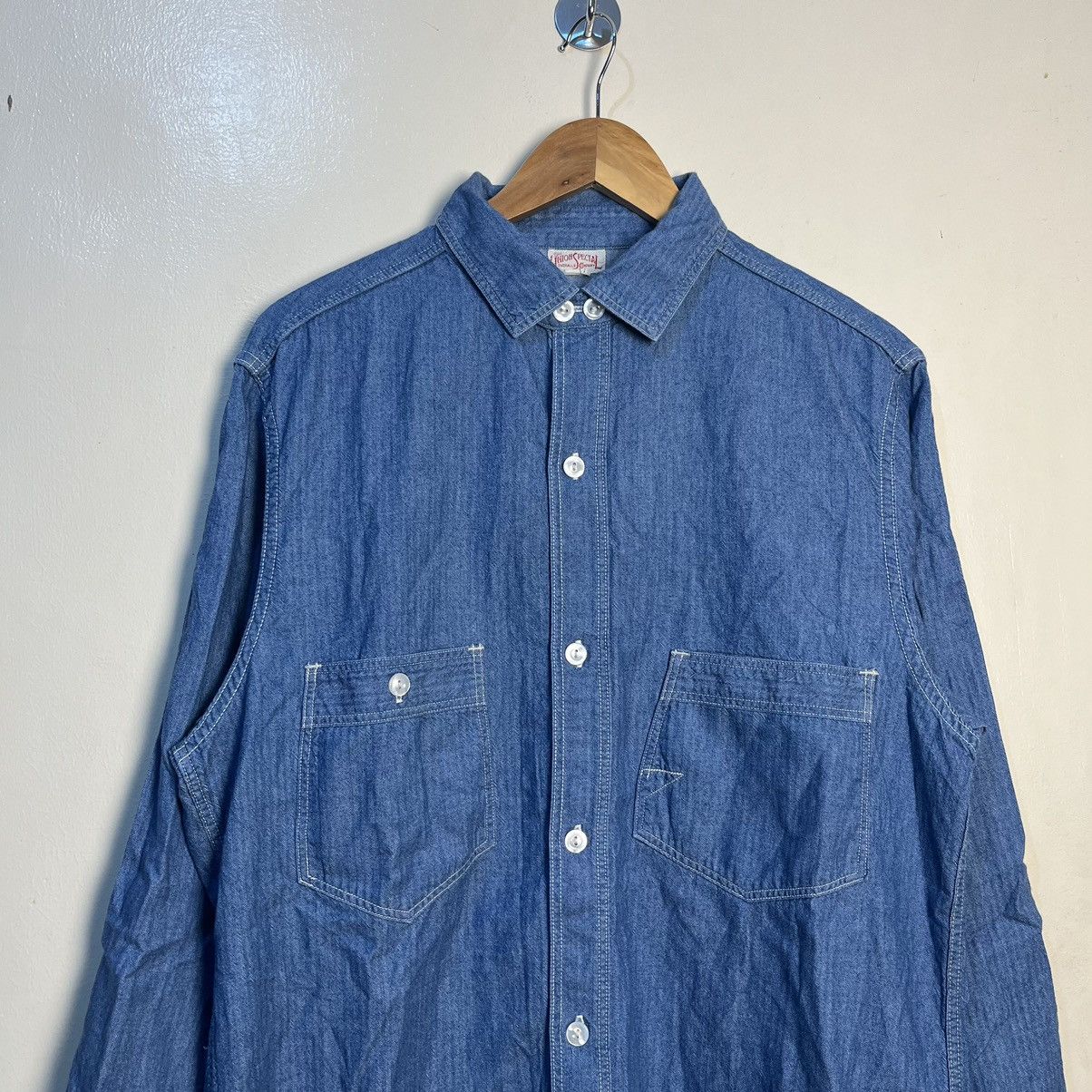 Vintage The Union Special Overalls Co. Engineer Button Up LS Shirt Size US L / EU 52-54 / 3 - 2 Thumbnail