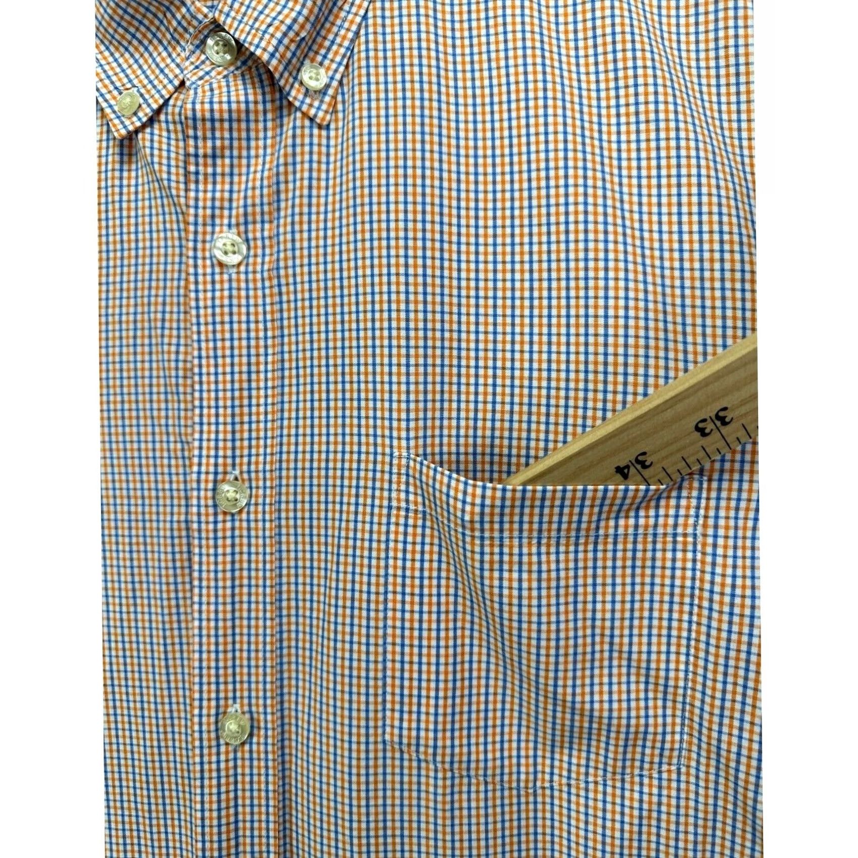Vintage VINTAGE? No. J Crew Shirt Mens Large Woven Orange Tattersall Check Tailored Slim Button Down Size US L / EU 52-54 / 3 - 5 Thumbnail