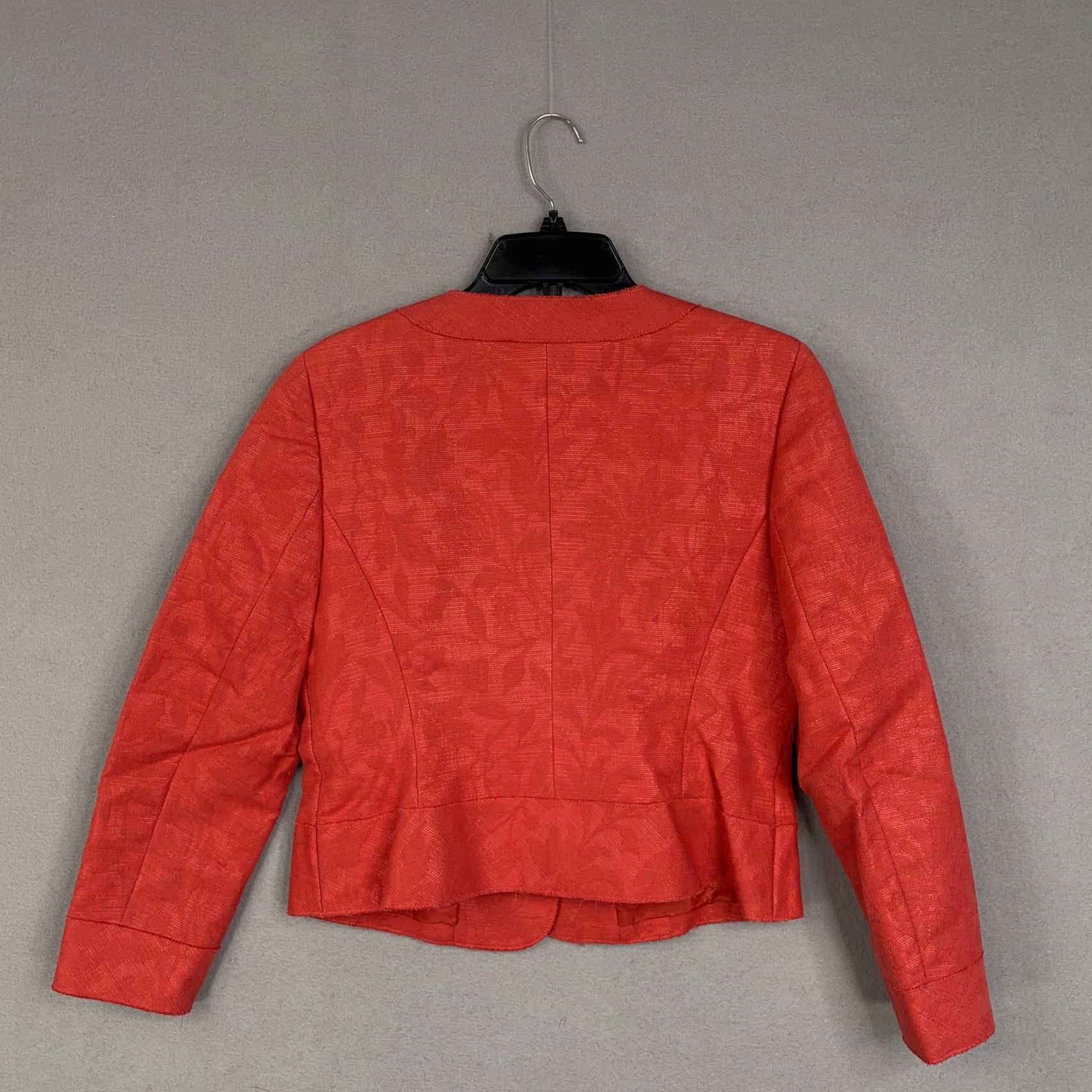 Talbots Talbots Blazer Womens 10P Red Floral Collarless Short Jacket Dressy Feminine Petites Size L / US 10 / IT 46 - 6 Thumbnail