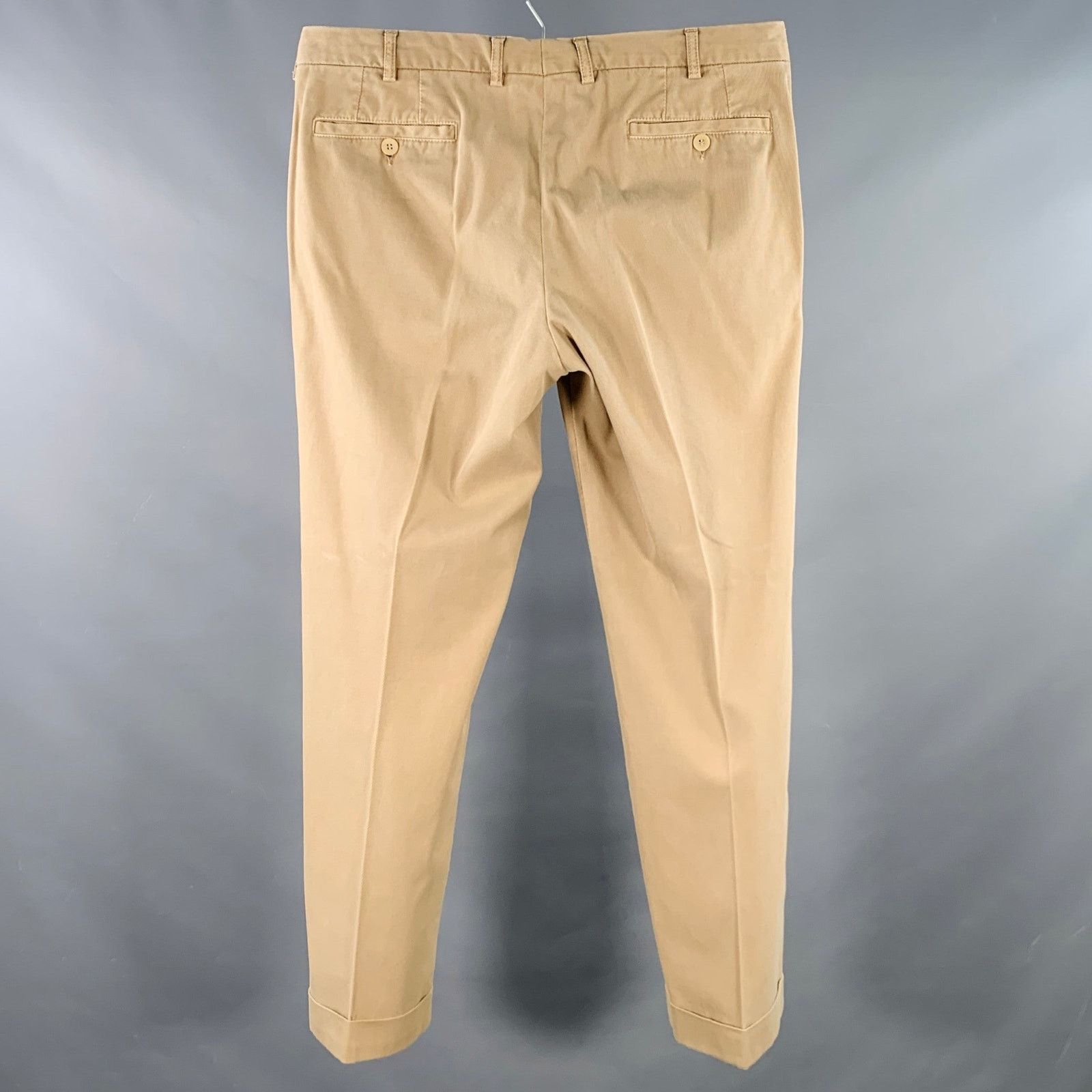 Other Size 36 Khaki Cotton Blend Twill Flat Front Casual Pants Size US 36 / EU 52 - 2 Thumbnail