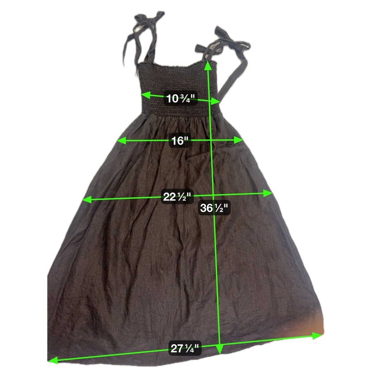 Reformation Reformation Linen Tie-Strap Midi Dress Black Size S Size S / US 4 / IT 40 - 2 Thumbnail