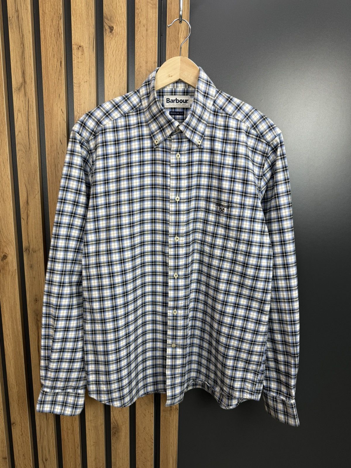 Barbour Barbour Regular Fit Plaid Shirt Blue Check Cotton Size M Size US M / EU 48-50 / 2 - 1 Thumbnail
