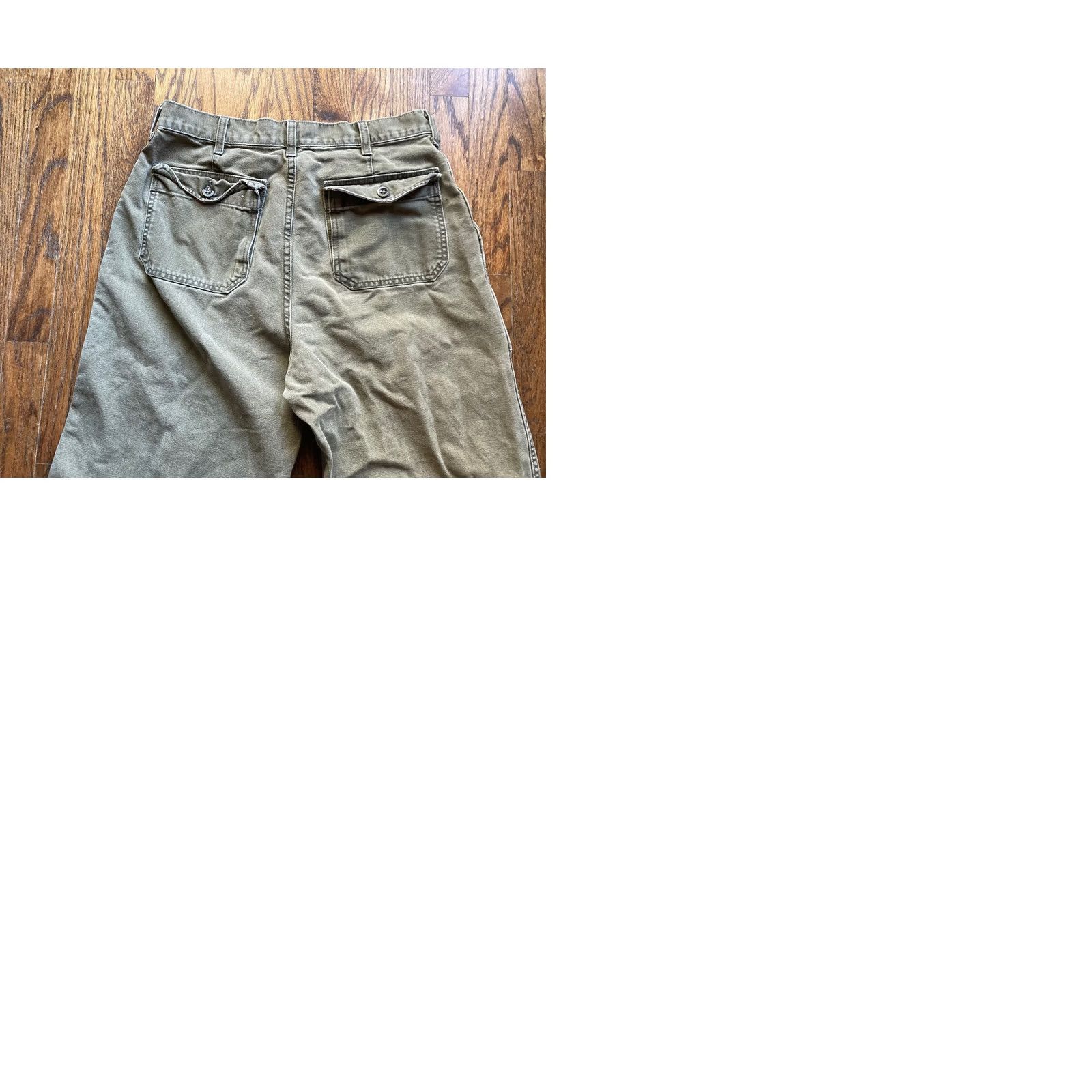 Abercrombie & Fitch VINTAGE Abercrombie & Fitch Pants Mens Size 32x27 Canvas 90s USA Made Military Cargo Workwear Green Cotton Straight Inseam 27 Size US 32 / EU 48 - 9 Thumbnail