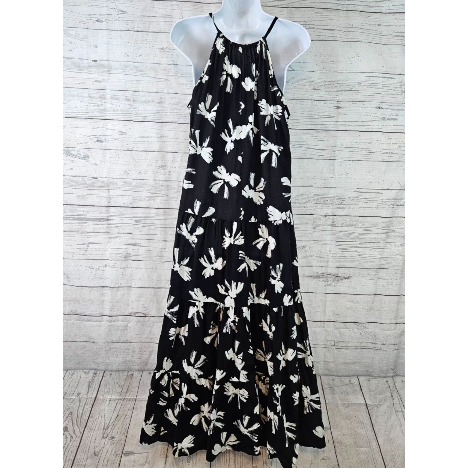 Vintage ee:some Womens Maxi Dress S Small Black Cotton Sleeveless Casual Summer Spring Maxi Womens Small Black Cotton Sleeveless Dress Size S / US 4 / IT 40 - 3 Thumbnail