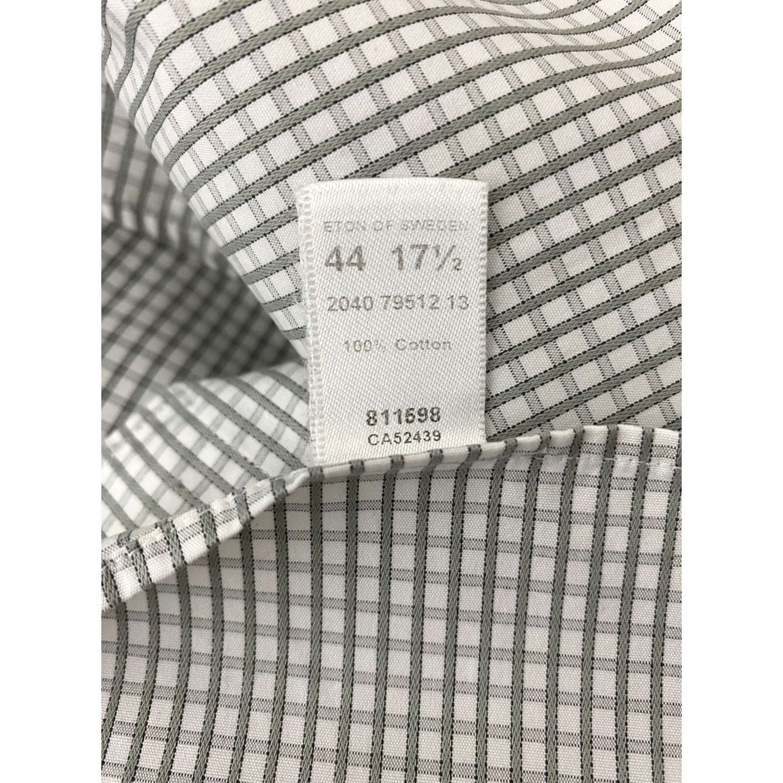 Eton Eton Dress Shirt 44 17 1/2 mens Slim Fit Long Sleeves Multicoloured French Cuff 1928 Vintage? Size 44R - 5 Thumbnail