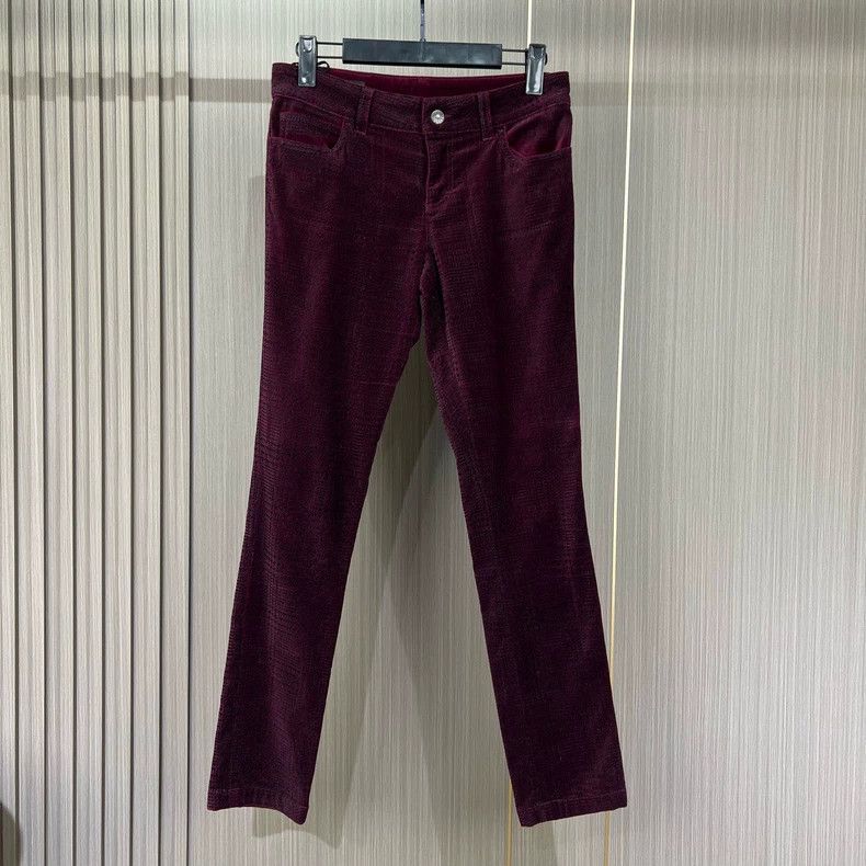 Gucci Burgundy corduroy trousers 2504-Nextarrow