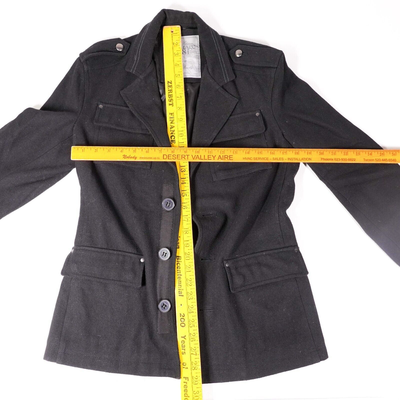 Other Heritage 1981 Button Up Pea Coat Winter Jacket Small Black Size S / US 4 / IT 40 - 2 Thumbnail