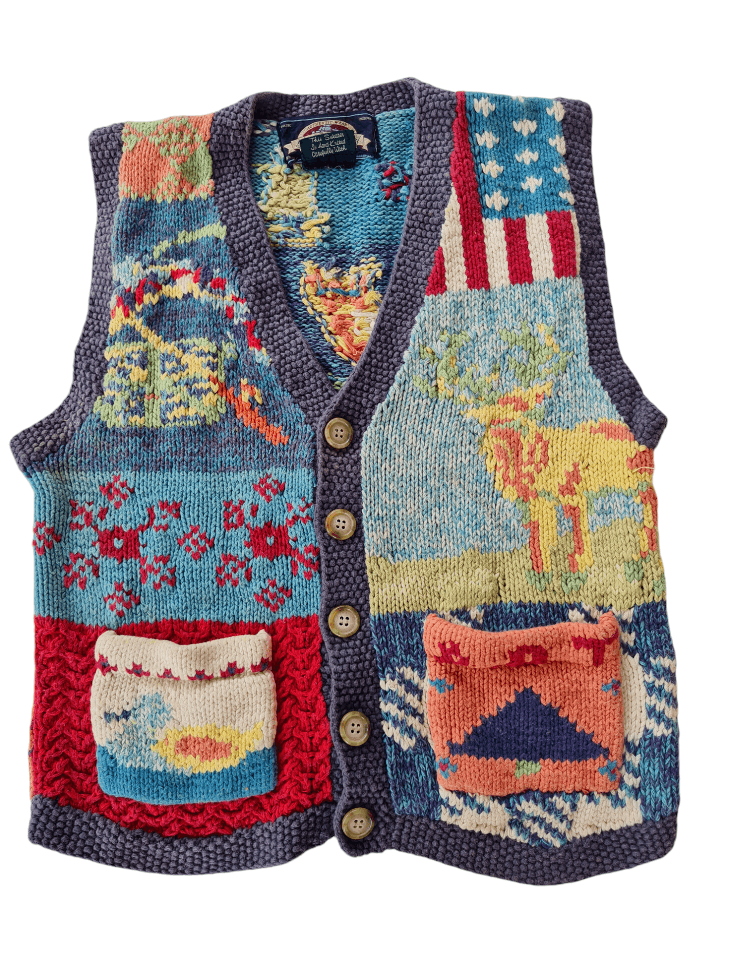 Japanese Brand × Vintage Vintage Vest Knitted By Hand Size US M / EU 48-50 / 2 - 1 Thumbnail