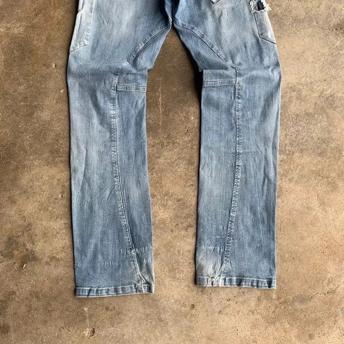 Vintage DISTRESSED DENIM TROUSERS HUMMER CURVE LEGS JEAN FADED PANTS Size US 29 - 16 Thumbnail