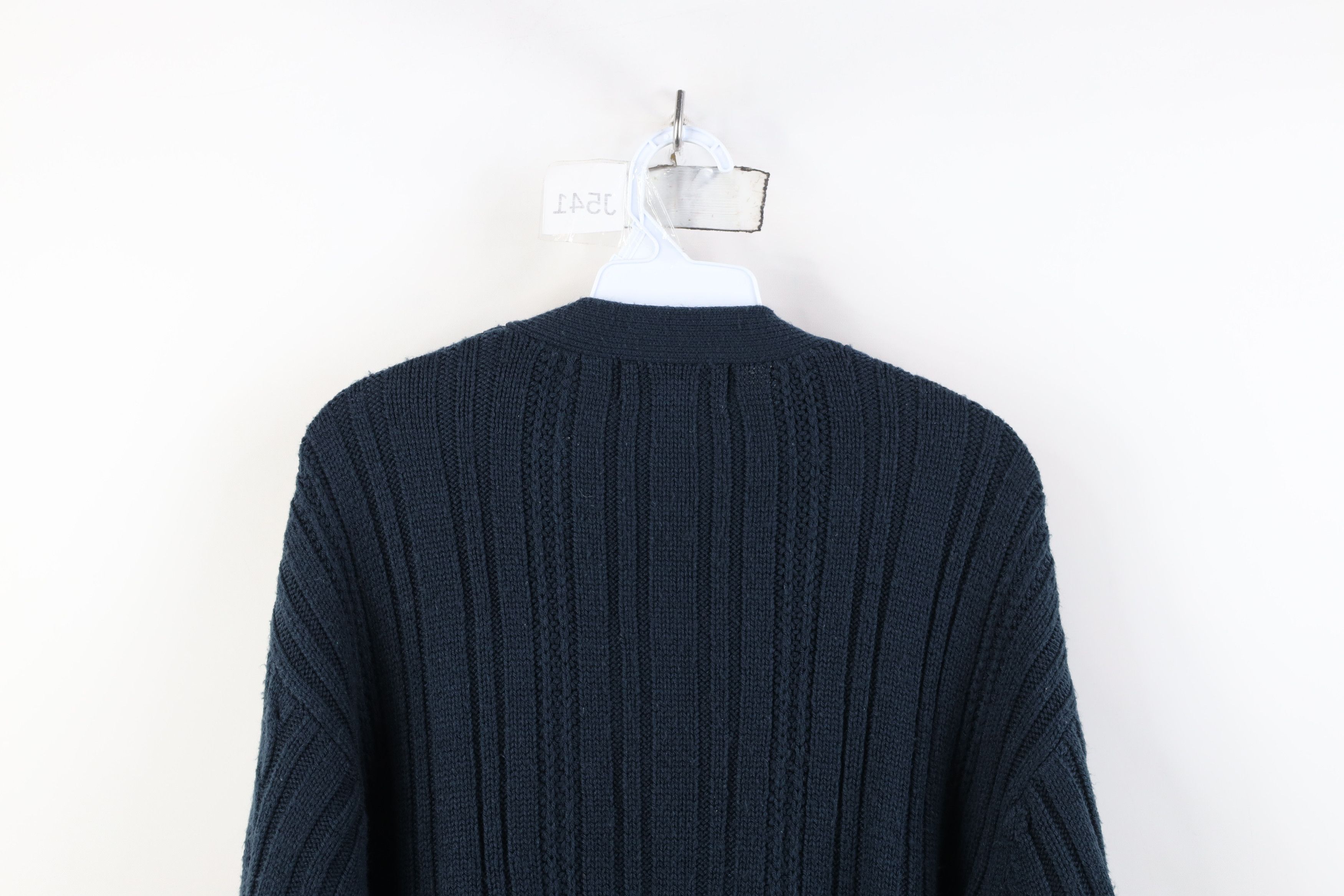 Vintage Vintage 90s Streetwear Cable Knit Fisherman Cardigan Sweater Size US L / EU 52-54 / 3 - 10 Thumbnail