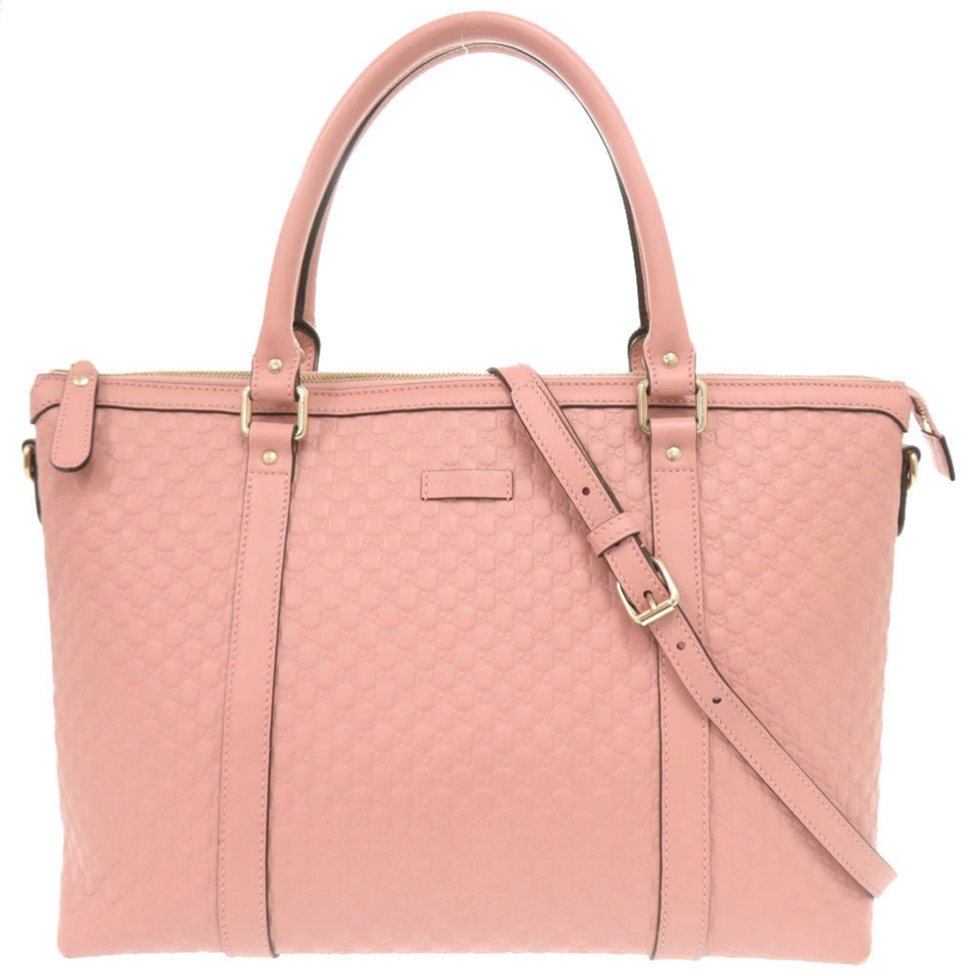 Gucci Gucci Micro Guccissima 449655 Leather Pink 2-Way Handbag Tote Bag Shoulder 0233GUCCI Size ONE SIZE - 1 Thumbnail