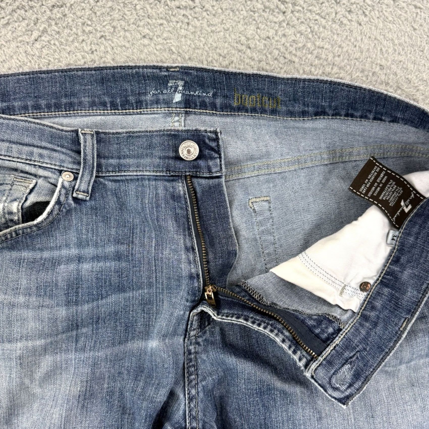 7 For All Mankind 7 For All Mankind Jeans Bootcut Mens 34x31 Blue Denim Stretch 5-Pocket City USA Size US 34 / EU 50 - 4 Thumbnail