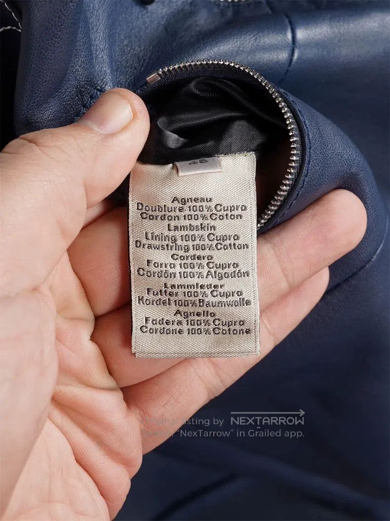 Hermes Hermes Men's Runway Midnight Blue Baseball Jacket Leather Size US M / EU 48-50 / 2 - 9 Thumbnail