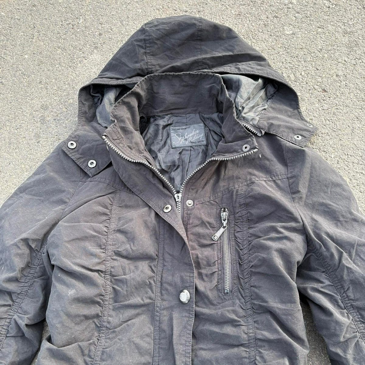 Japanese Brand Feeling Goods Military Parka Jacket Black Y2K Utility Hooded Size S / US 4 / IT 40 - 4 Thumbnail