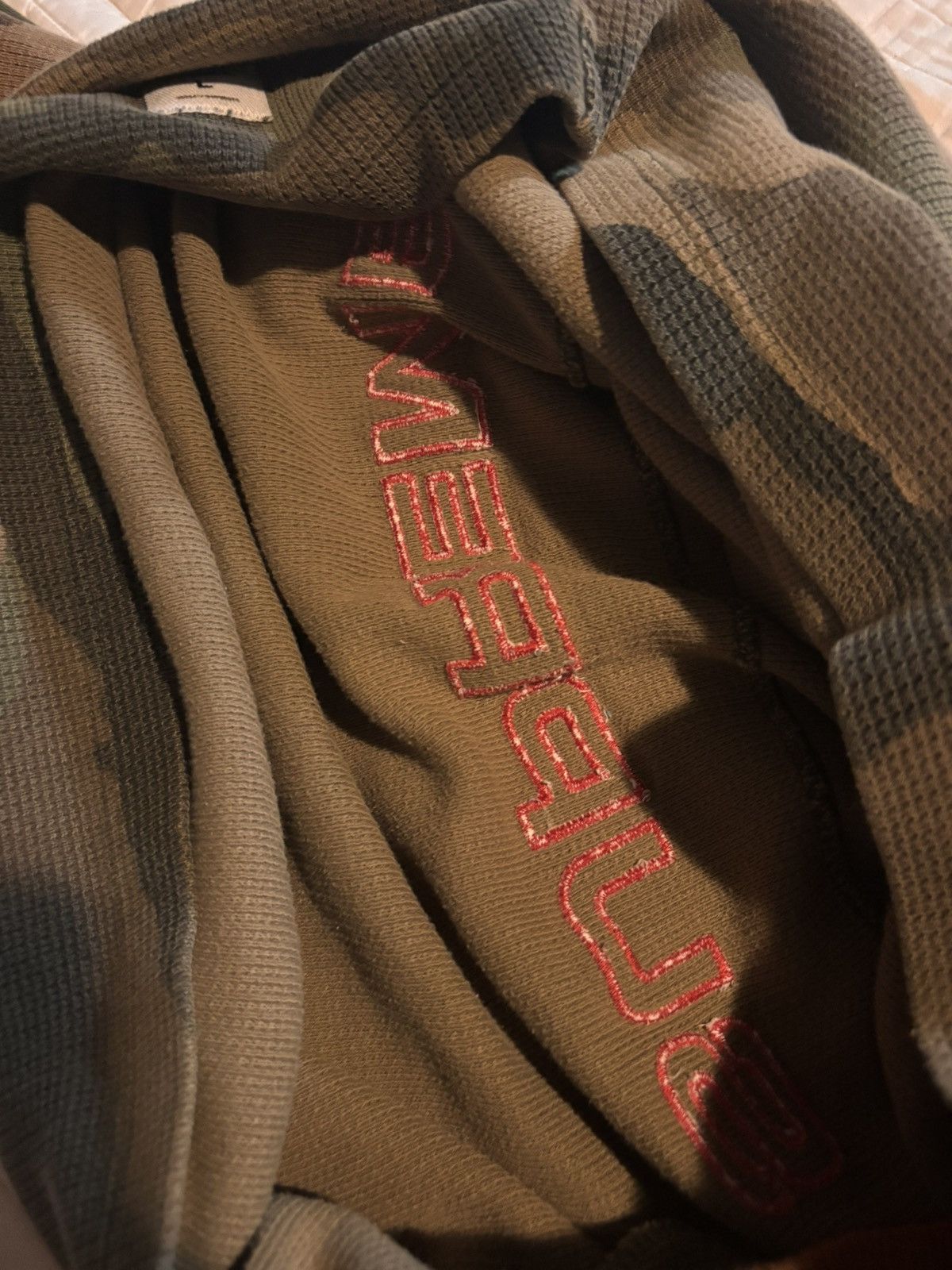 Supreme Supreme Hooded Waffle Ringer Woodland Camo FW17 Size US L / EU 52-54 / 3 - 7 Thumbnail