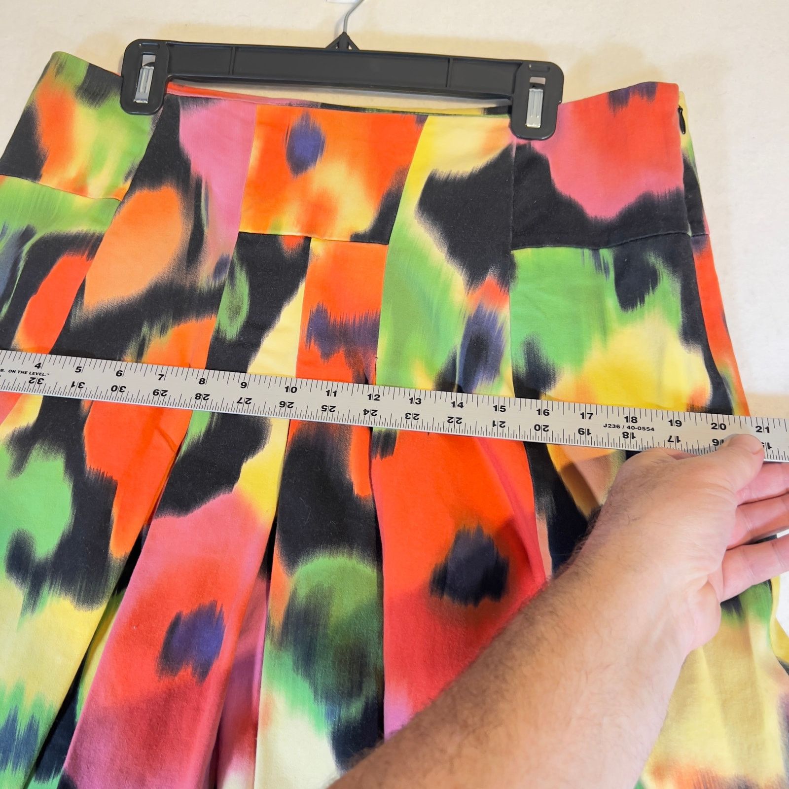 Other attention ALine Box Pleat Skirt Woman 14 Watercolor Floral Size 34" / US 12 / IT 48 - 9 Thumbnail
