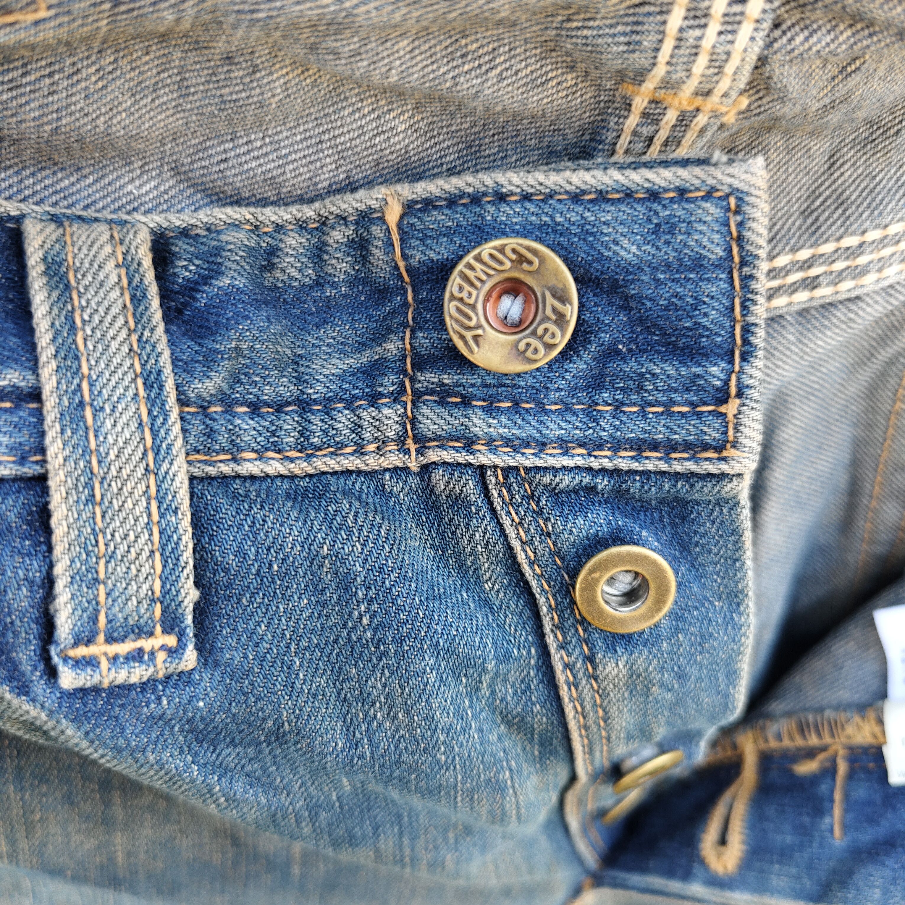 Lee Vintage 90s Lee Cowboy Selvedge Destroyed Jean Size US 30 / EU 46 - 10 Thumbnail