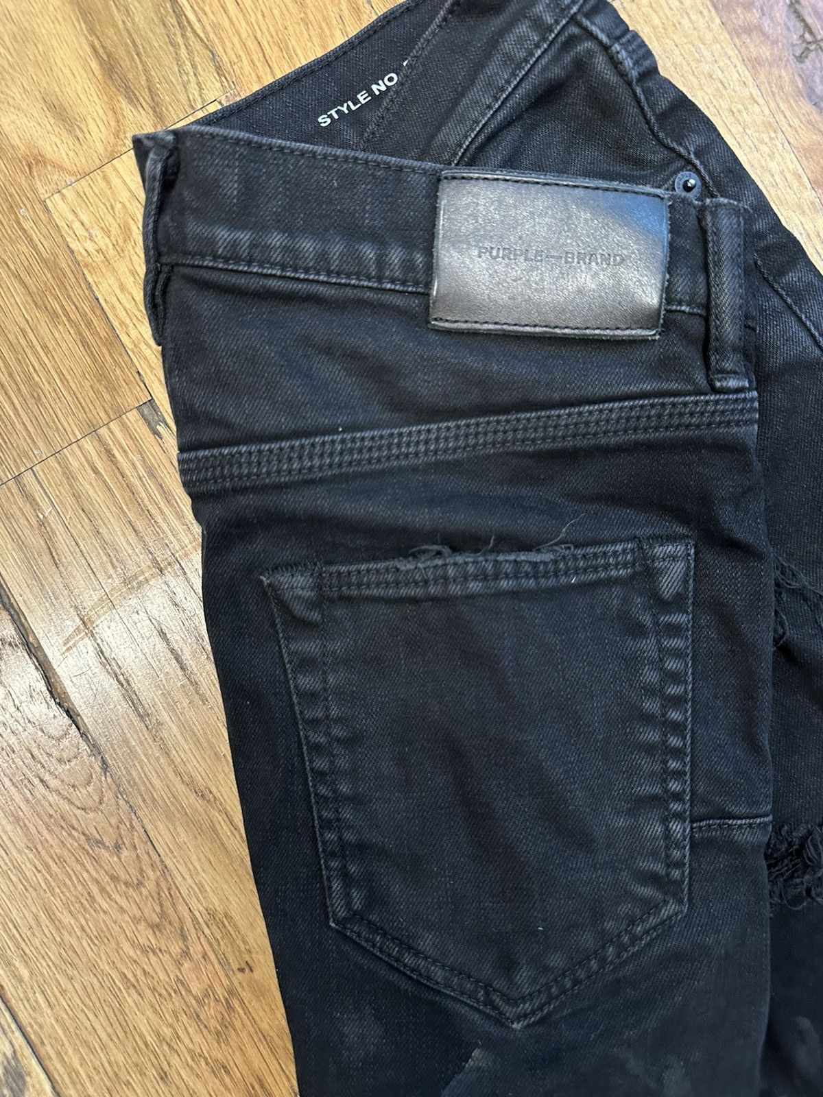 Purple Brand Purple Brand Splatter Distressed Black Denim Jeans Size 29 Size US 29 - 5 Thumbnail