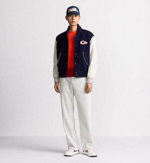 Dior o1w1db11025 513L438 Varsity Jacket in Blue/Beige Size US M / EU 48-50 / 2 - 4 Thumbnail