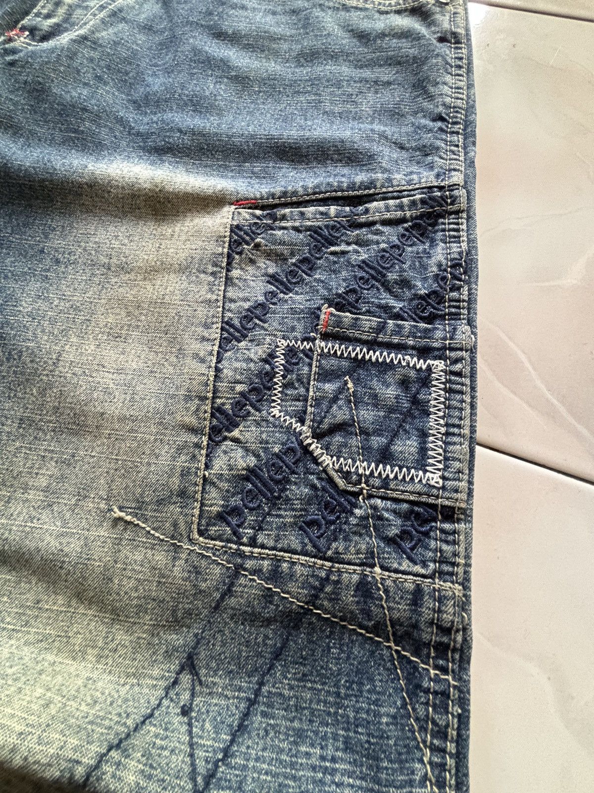 Pelle Pelle Pelle Pelle Mud Wash Baggy Patchwork Denim Jeans Size US 32 / EU 48 - 8 Thumbnail