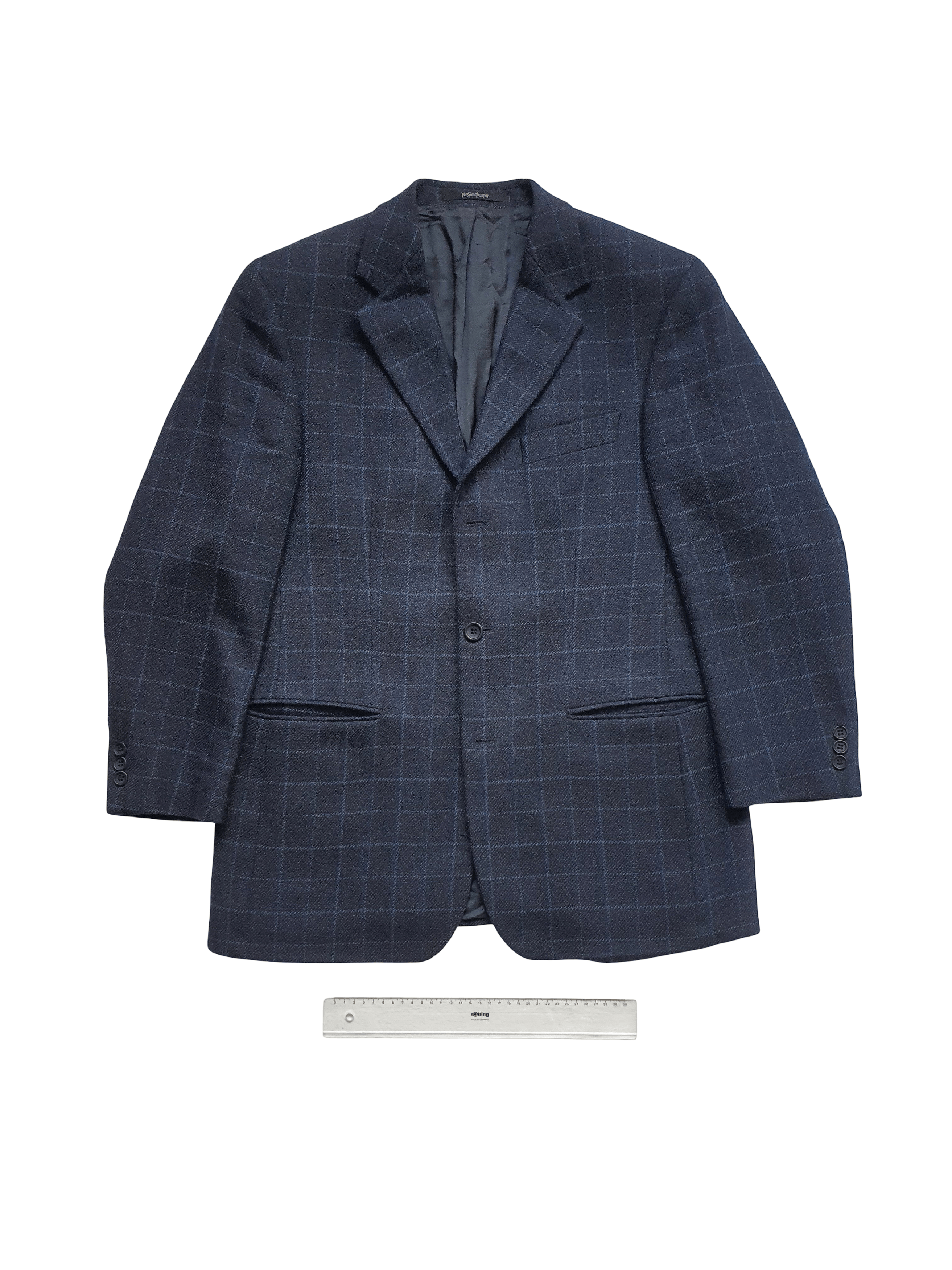 Yves Saint Laurent Vintage (80s 90s) Windowpane Sports Coat Jacket Size 40R - 1 Thumbnail