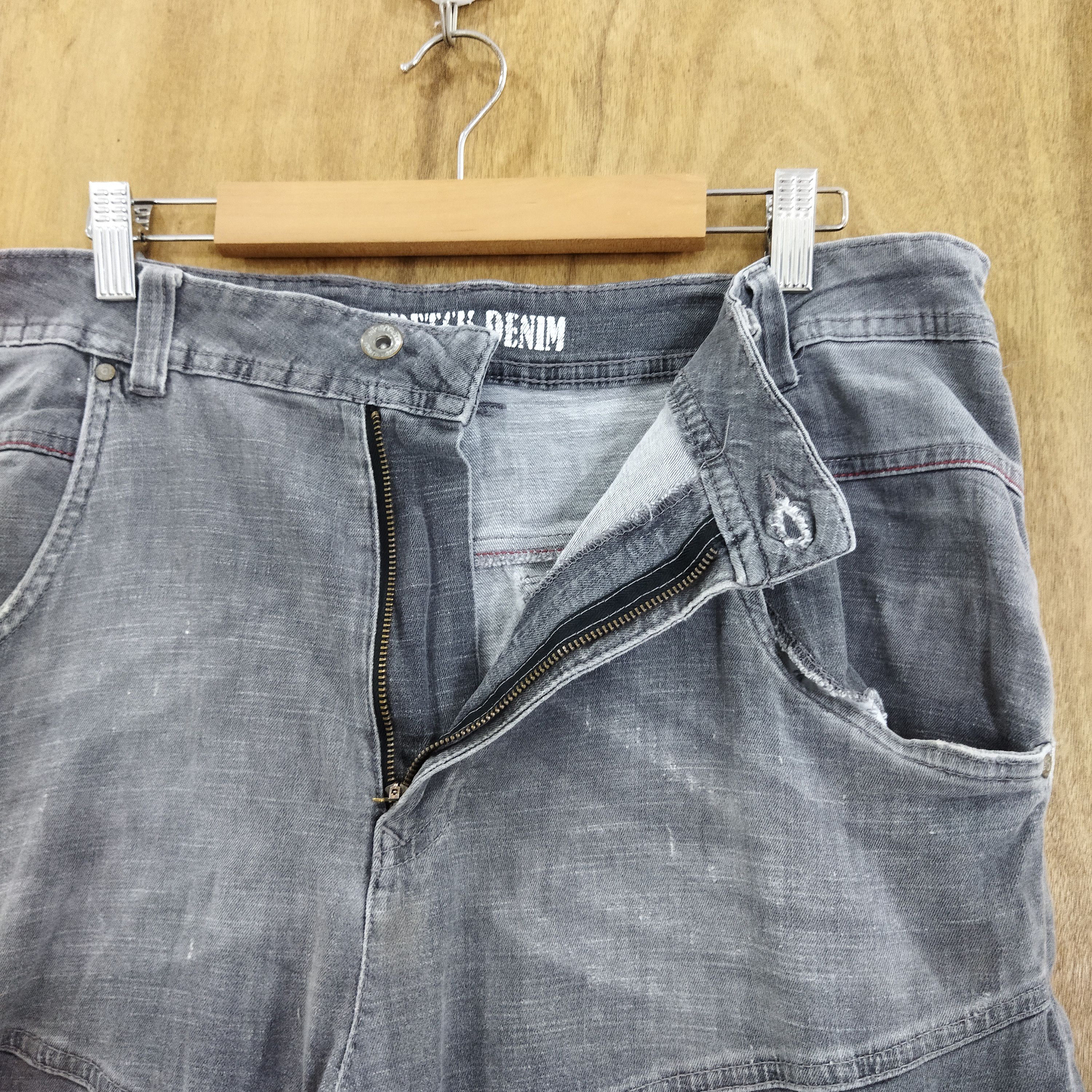 Japanese Brand AERO STRETCH DENIM FADED BLACK CARGO PANTS Size US 36 / EU 52 - 6 Thumbnail