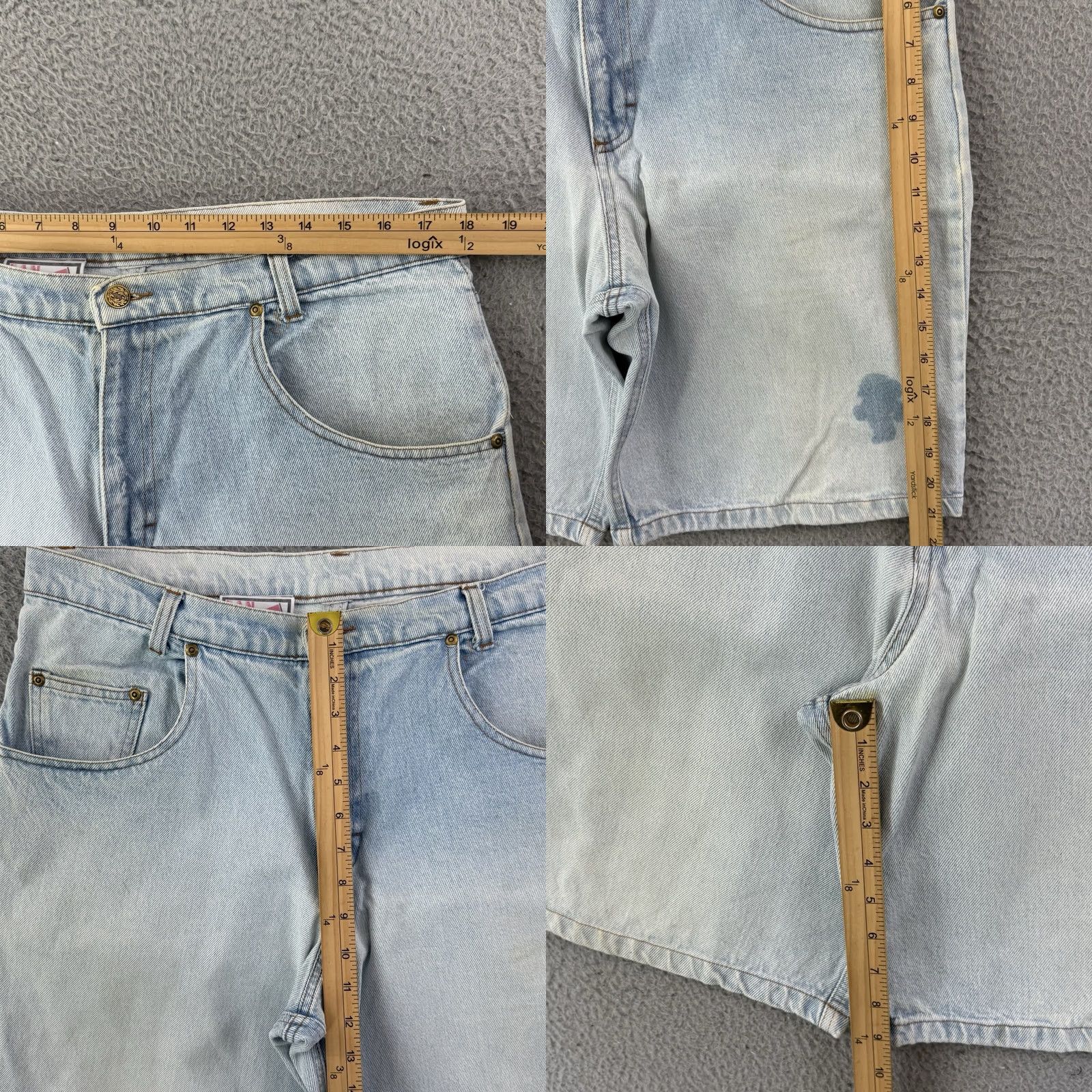 Denime VINTAGE True Fan Denim Shorts Bermuda Mens 36 9” Zip 5-Pocket Grunge 90s Casual Sport Style Blue Mens Size US 36 / EU 52 - 8 Thumbnail