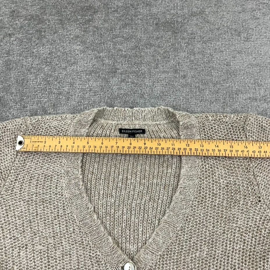 Eileen Fisher EILEEN FISHER Cardigan Sweater Womens Large Mohair Alpaca Viscose V-Neck L/S Size L / US 10 / IT 46 - 5 Thumbnail