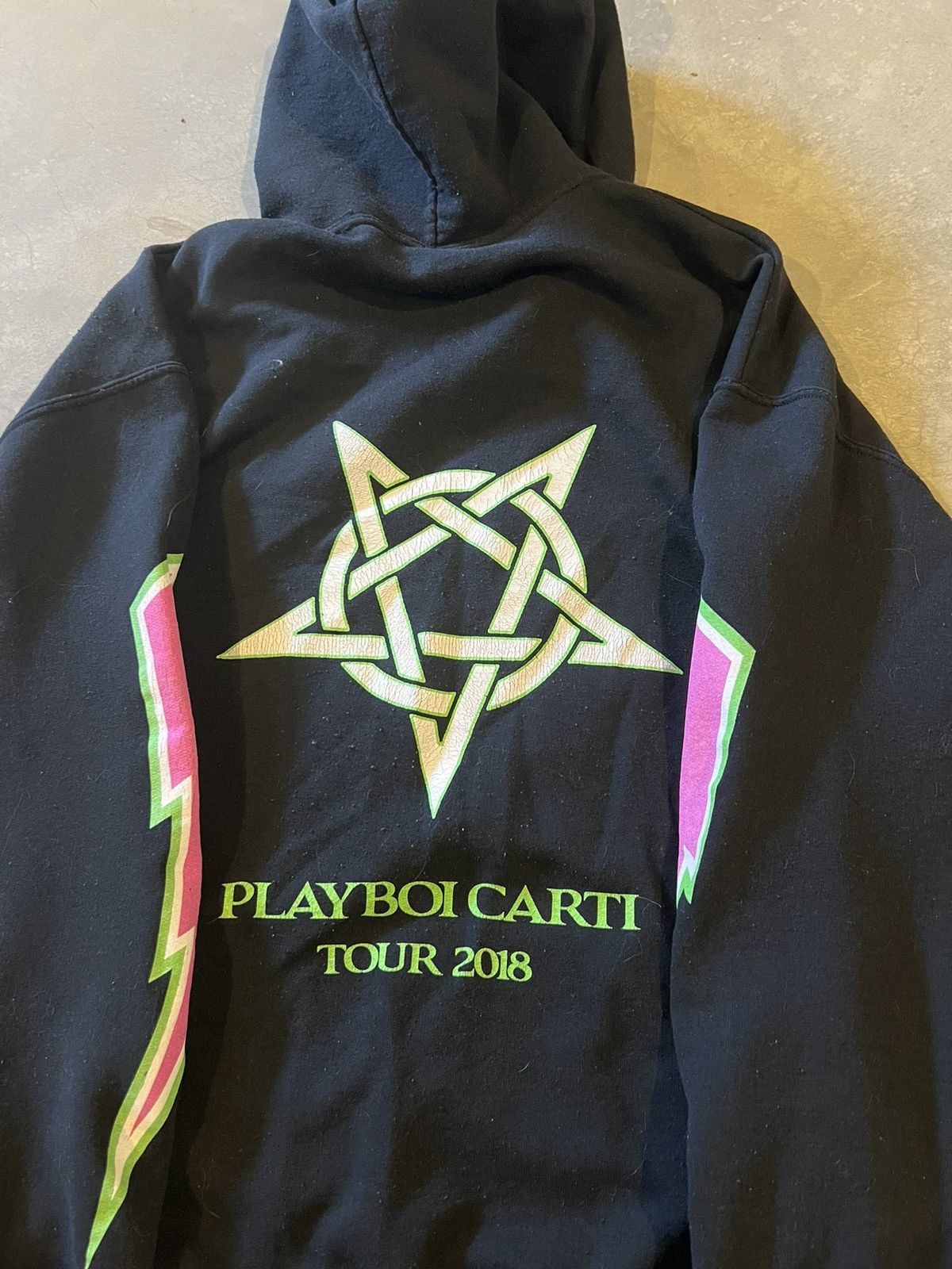 image of Playboi Carti 2018 Neon Tour Hoodie in Black, Men's (Size Large)