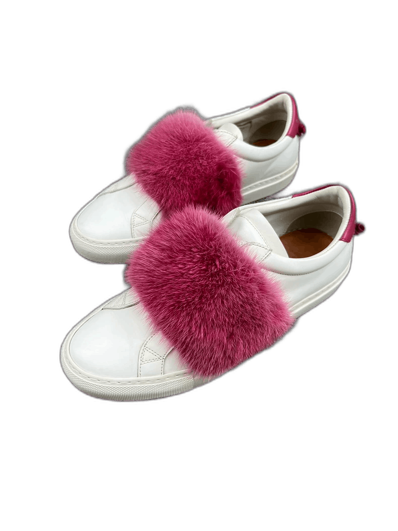 Givenchy Pink Fur Sneakers Size 38