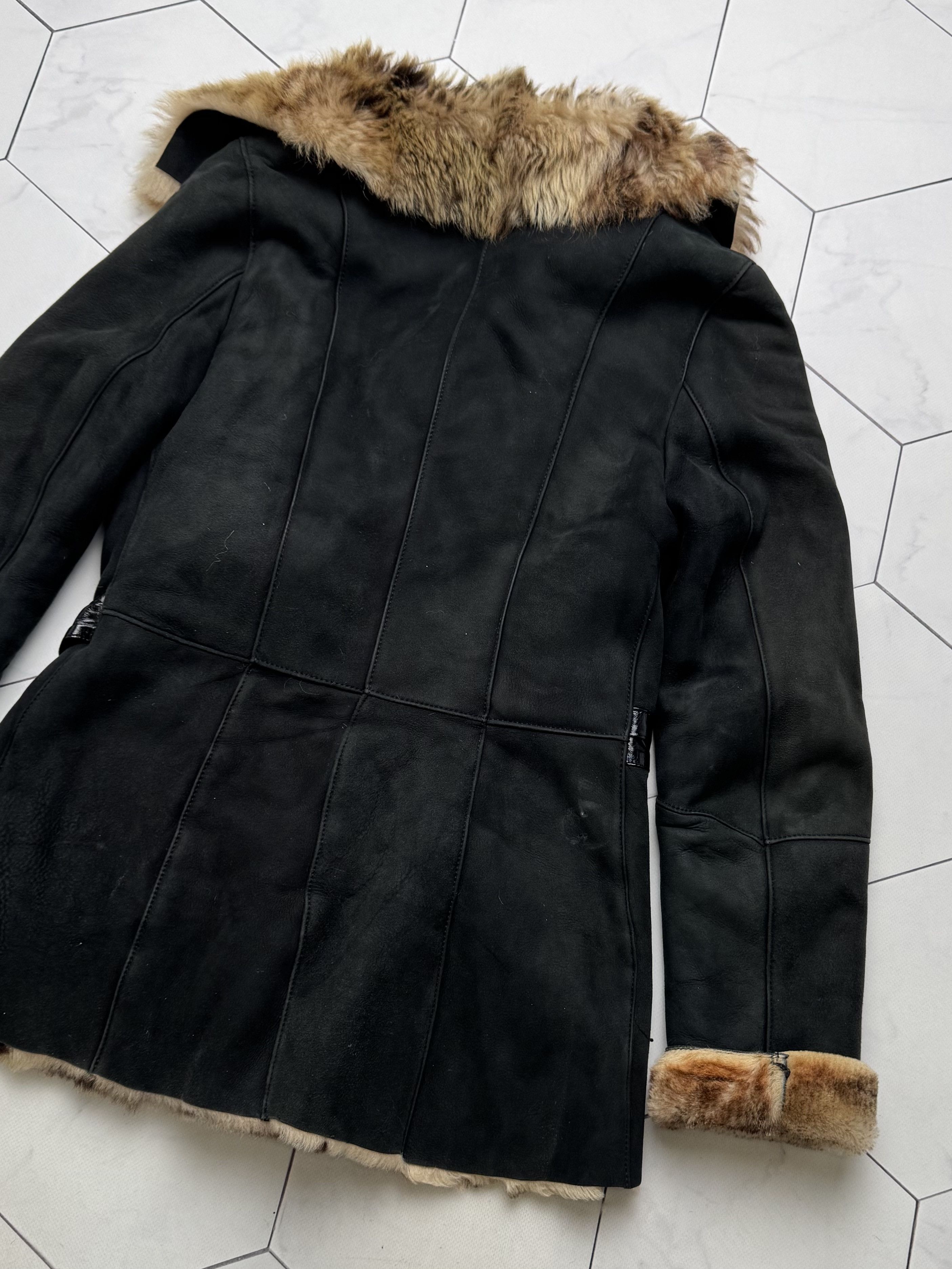 Japanese Brand Vintage Real Sheepskin Hooded Coat With Belt (B550)E2D15 Size XS / US 0-2 / IT 36-38 - 12 Thumbnail