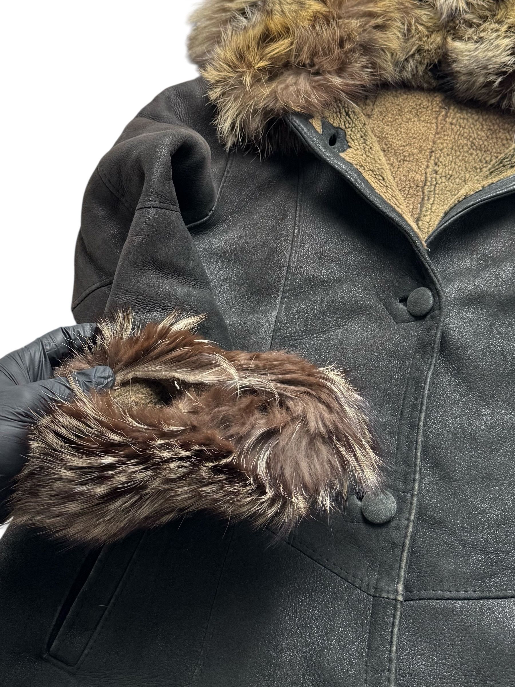 Vintage 90's Real Sheepskin Coat(V257) Size L / US 10 / IT 46 - 5 Thumbnail