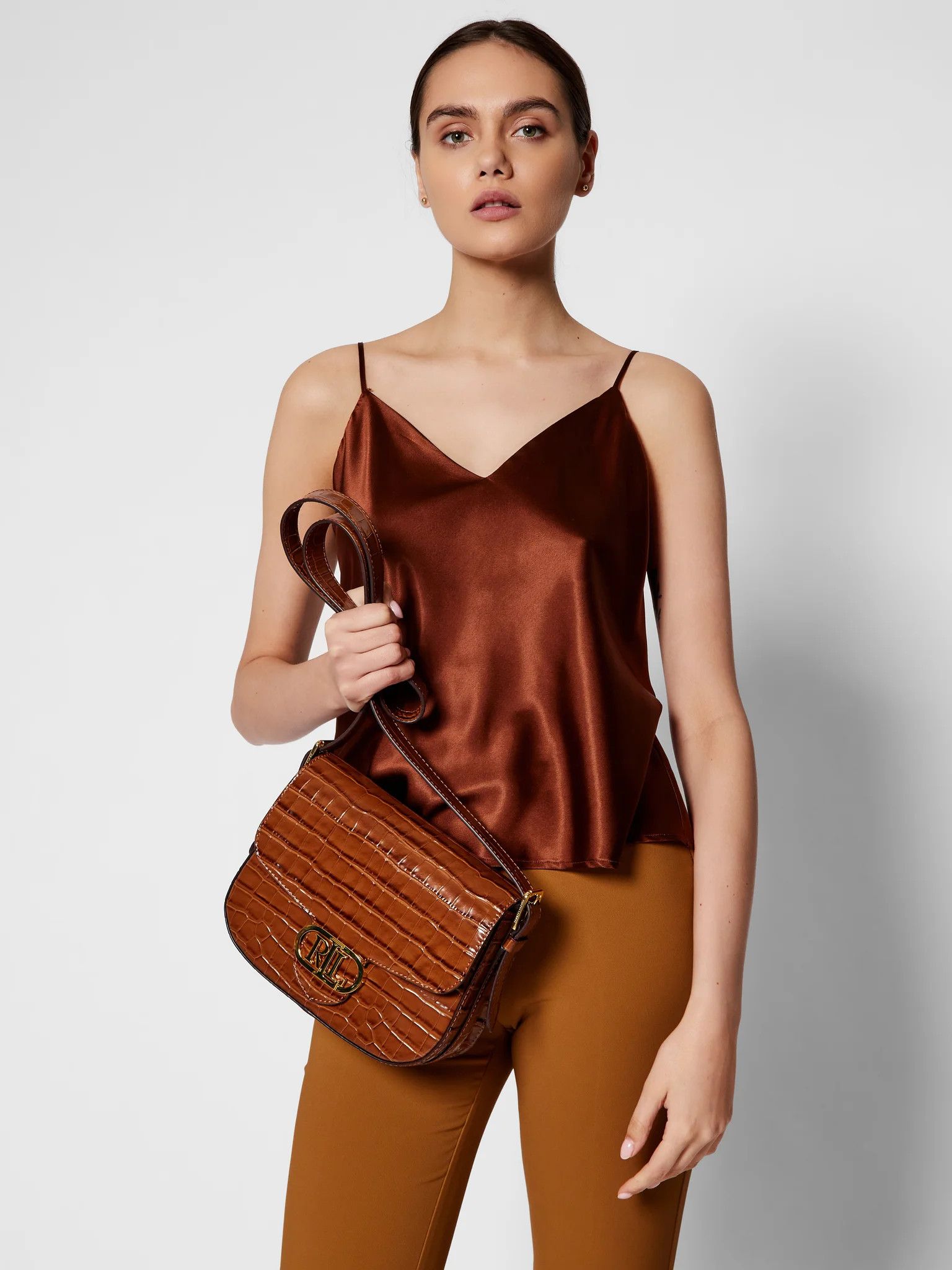 Lauren Ralph Lauren × Leather LAUREN RALPH LAUREN Addie Cross Body Bag Cow Leather Luxury Size ONE SIZE - 3 Thumbnail