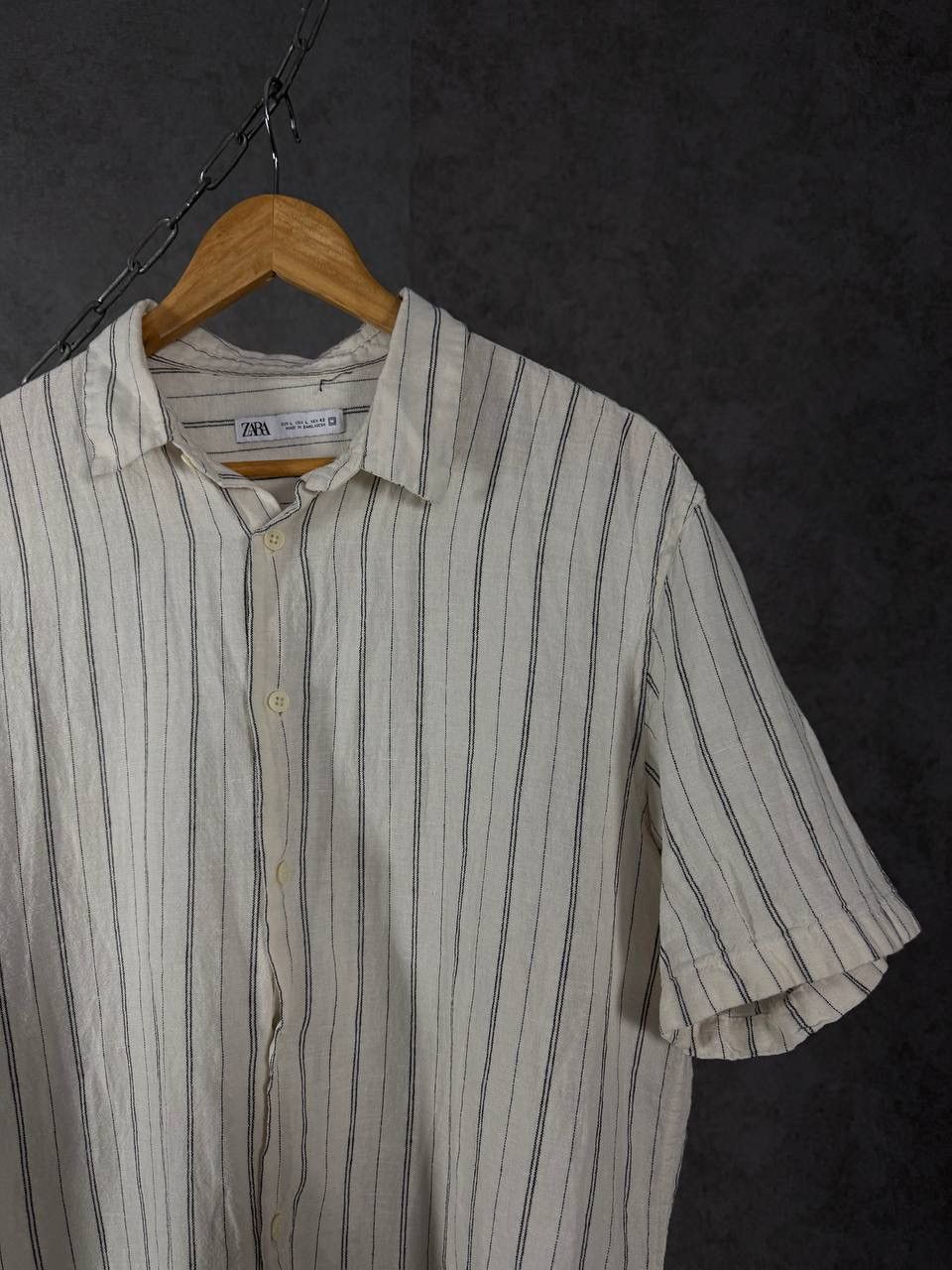 Zara Zara Man designer linen shirt Size US L / EU 52-54 / 3 - 2 Thumbnail