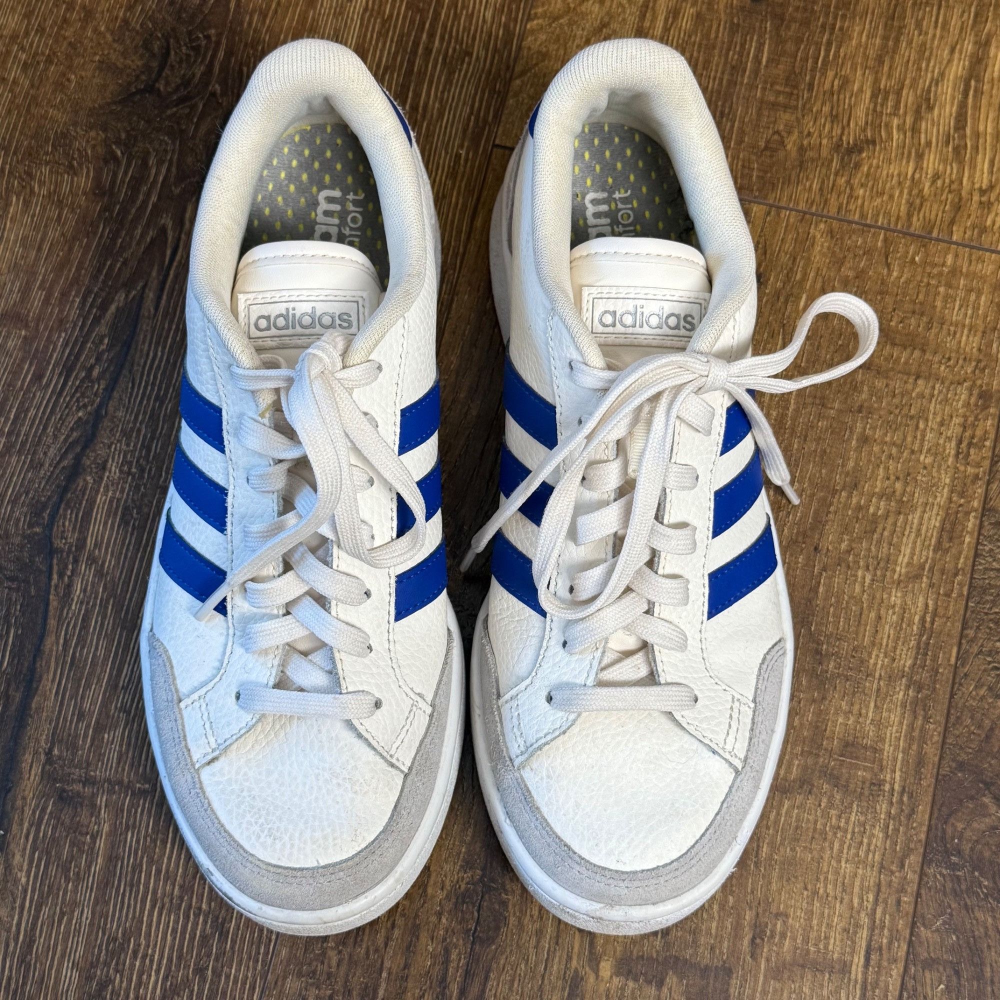 Adidas adidas Sneakers Men's 7M Grand Court SE Cream Blue Leather S Size US 7 / EU 40 - 9 Thumbnail
