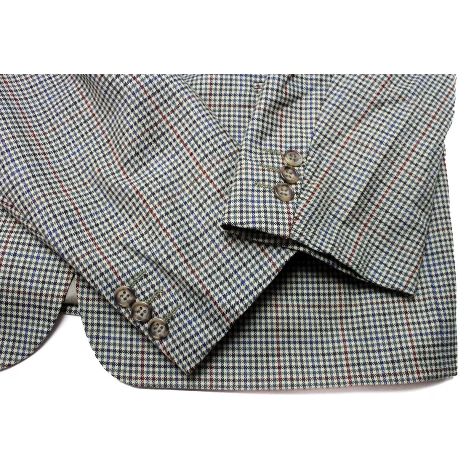 Vintage BAUMLER Blazer Men’s XL Wool Plaid Single Breasted Notch Lapel Pockets Multicoloured Patterned Featured Jacket Size 46R - 5 Thumbnail