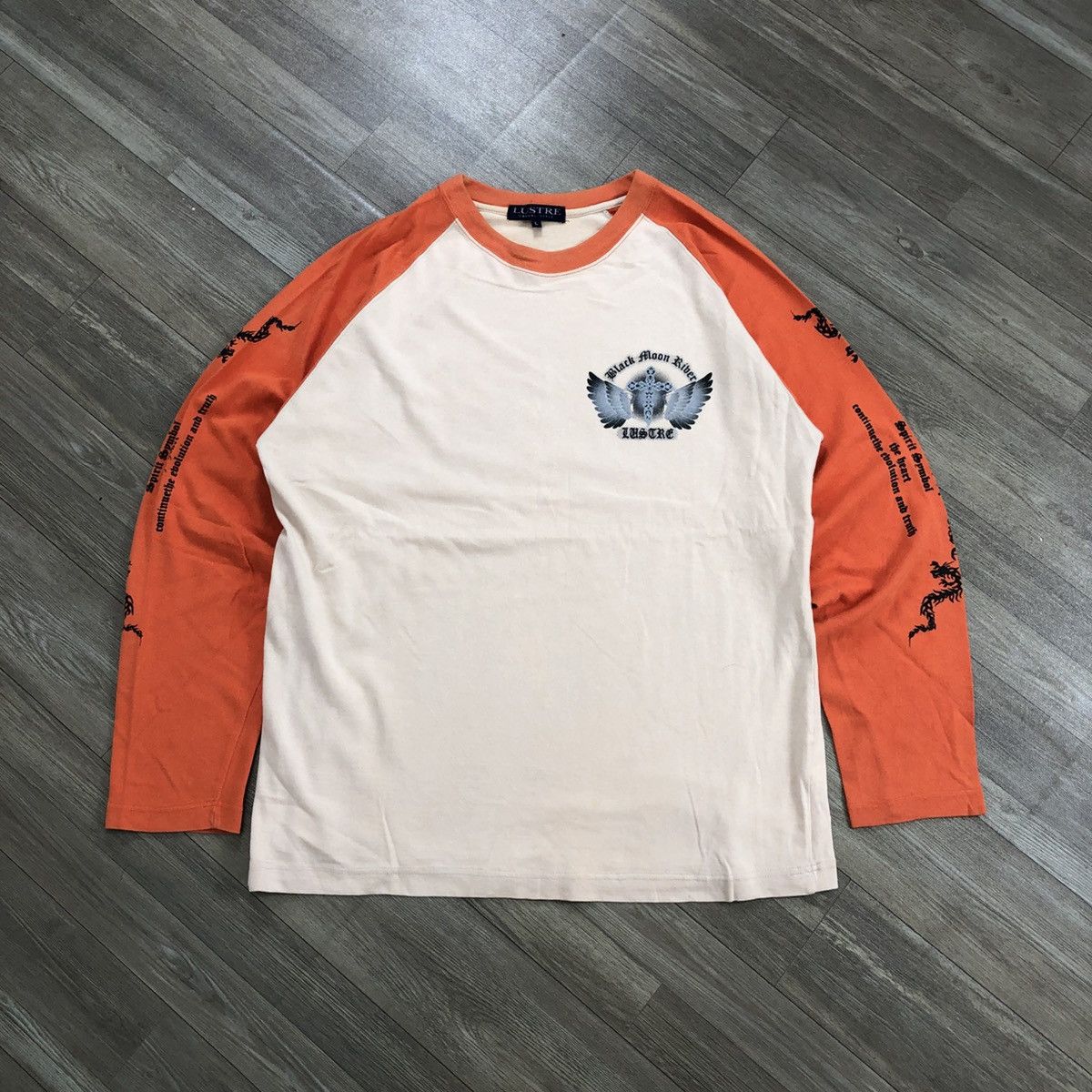 If Six Was Nine × Japanese Brand × Le Grande Bleu (L.G.B.) 2000s Black Moon River Lustre Cross Tribal LGB Long Sleeve Size US L / EU 52-54 / 3 - 12 Thumbnail