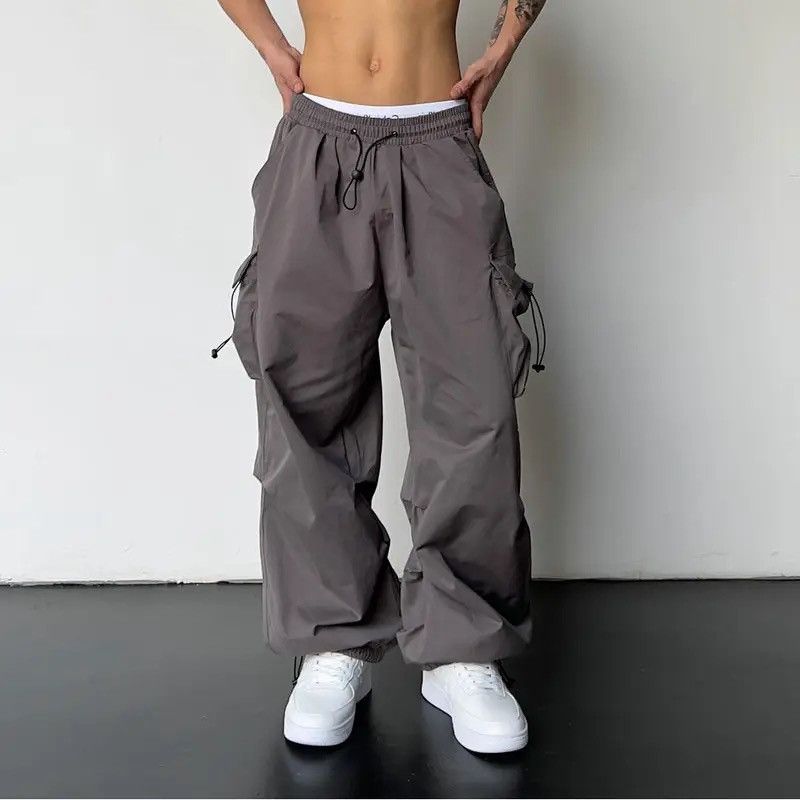 Japanese Brand × Vintage Streetwear Hip Hop Grey Parachute Pants Size US 32 / EU 48 - 2 Thumbnail