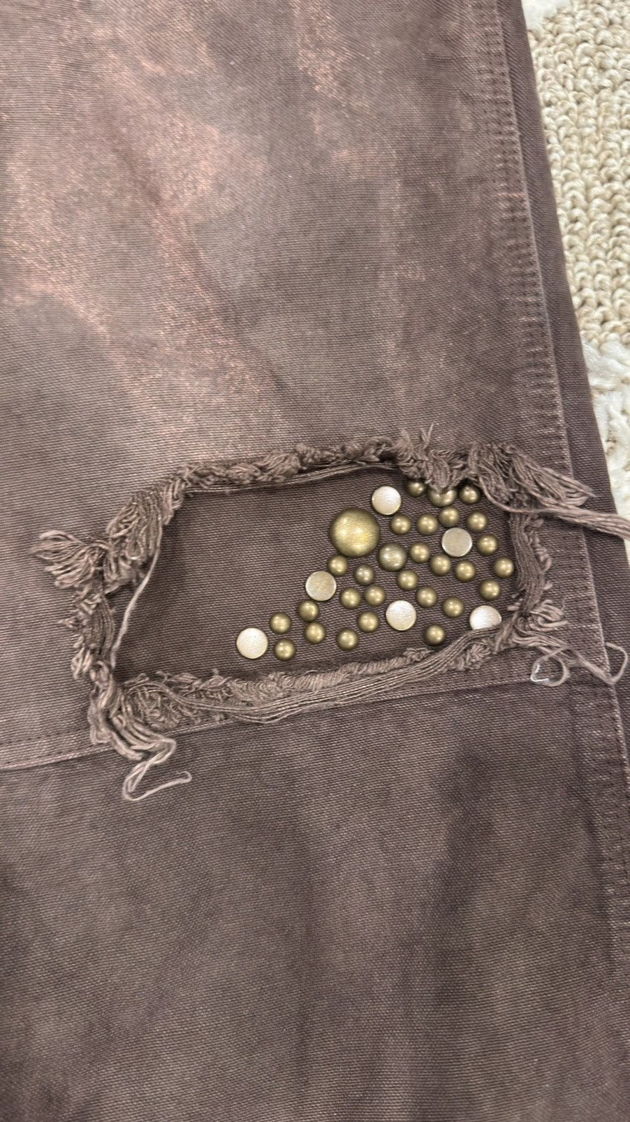 Satoshi Nakamoto Satoshi Nakamoto Studded Brown Carpenter Pants Size US 32 / EU 48 - 4 Thumbnail
