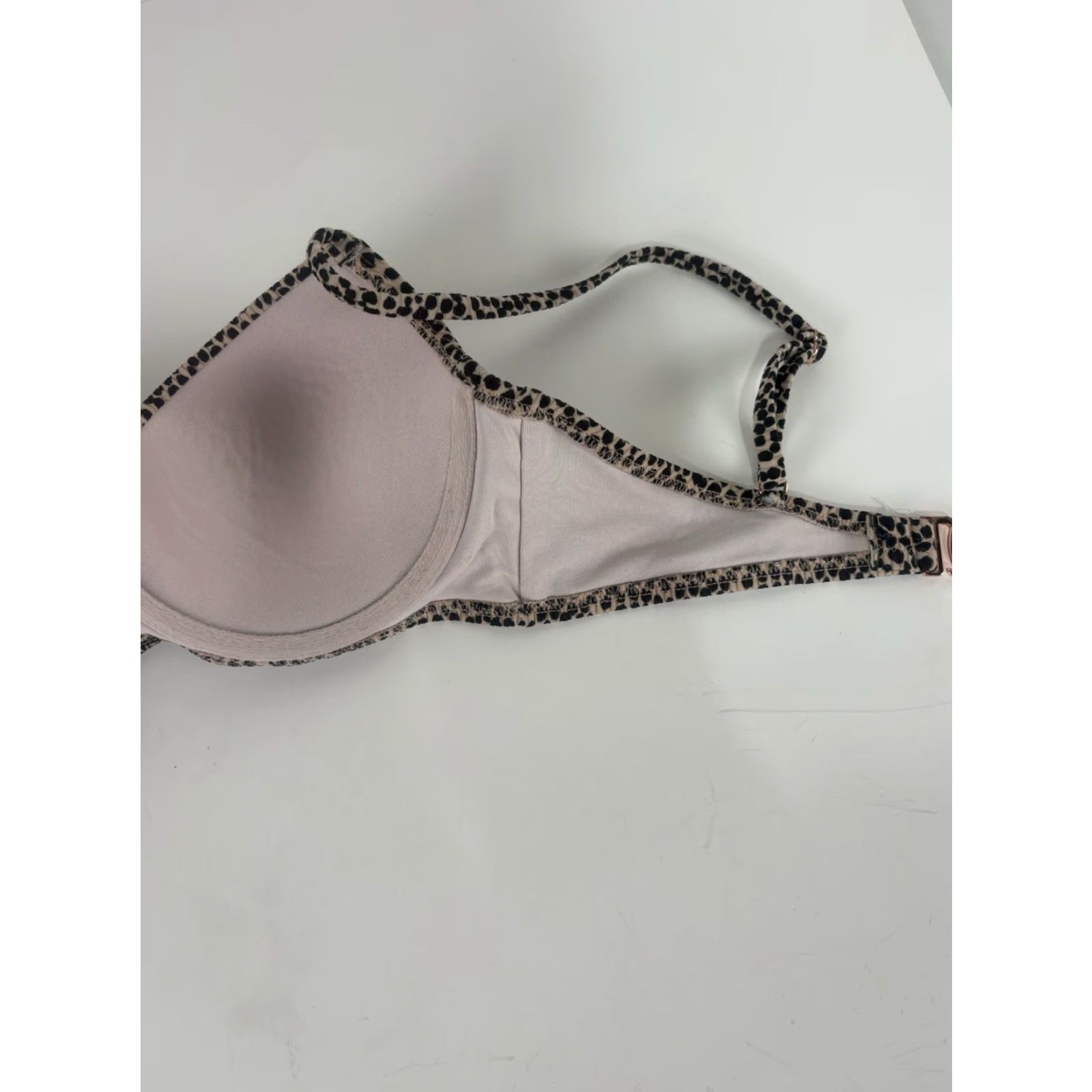 Vintage Shade & Shore Bikini Top Womens 34C Pink Push Up Spaghetti Strap Animal Print Beach Wear Size XXS / US 00 / IT 34 - 3 Thumbnail