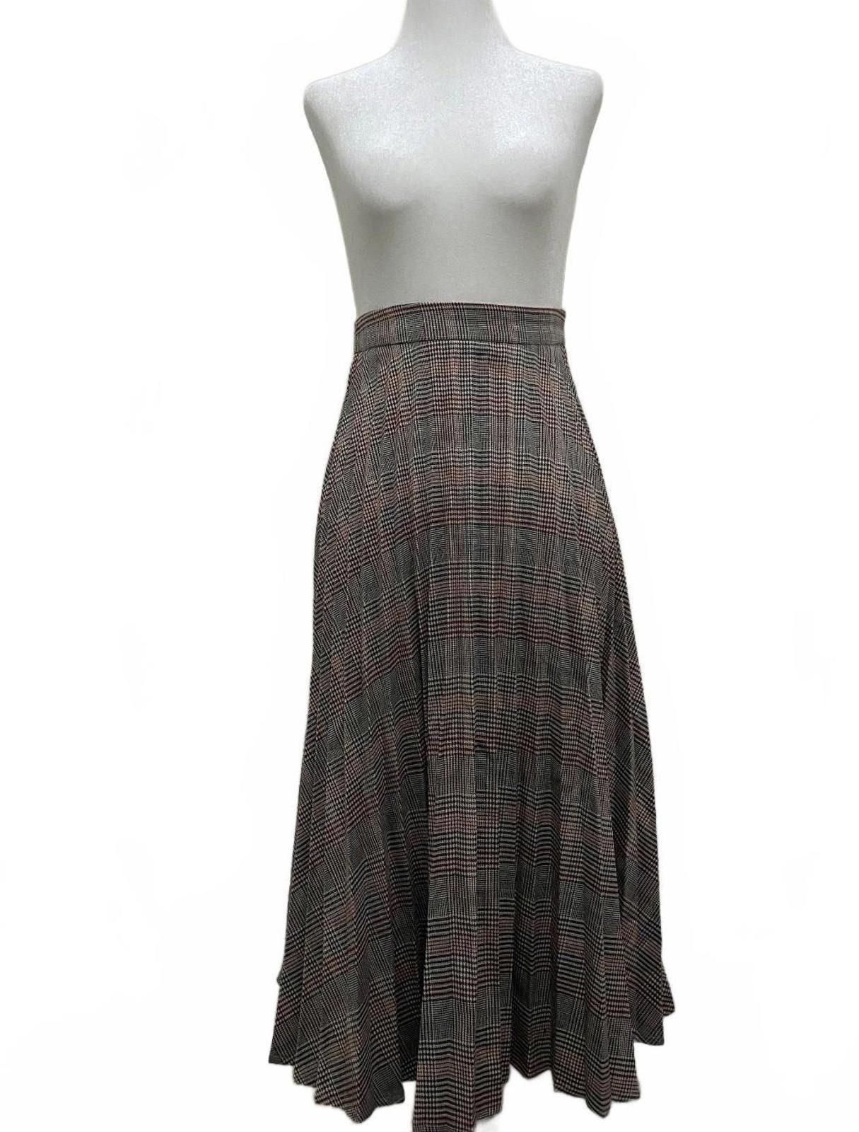 Lulus LULUS Multi Plaid Pleated Mid Skirt (SMALL) Size 28" / US 6 / IT 42 - 6 Thumbnail