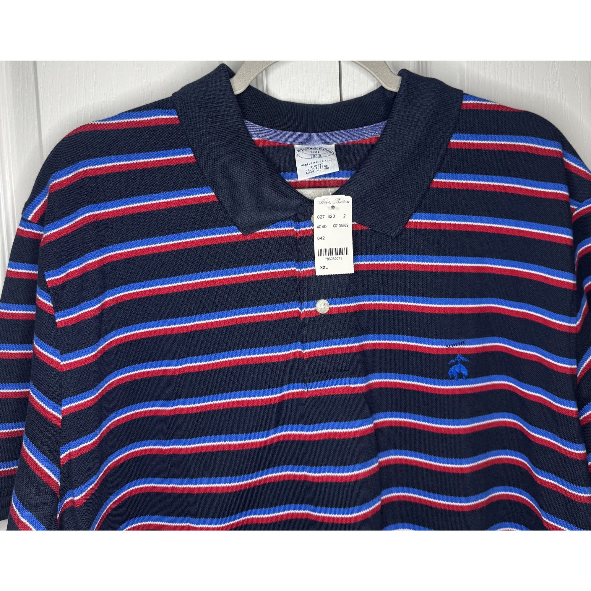 Brooks Brothers Brooks Brothers Performance Polo Slim Fit Mens XXL Size US XXL / EU 58 / 5 - 4 Thumbnail