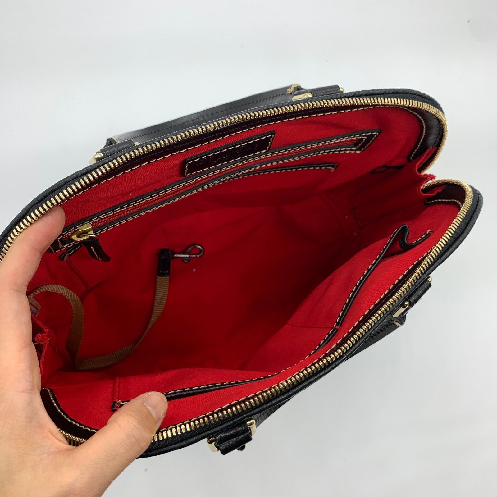 Dooney & Bourke Dooney & Bourke Black Pebble Leather Purse Zip Satchel Size ONE SIZE - 3 Thumbnail
