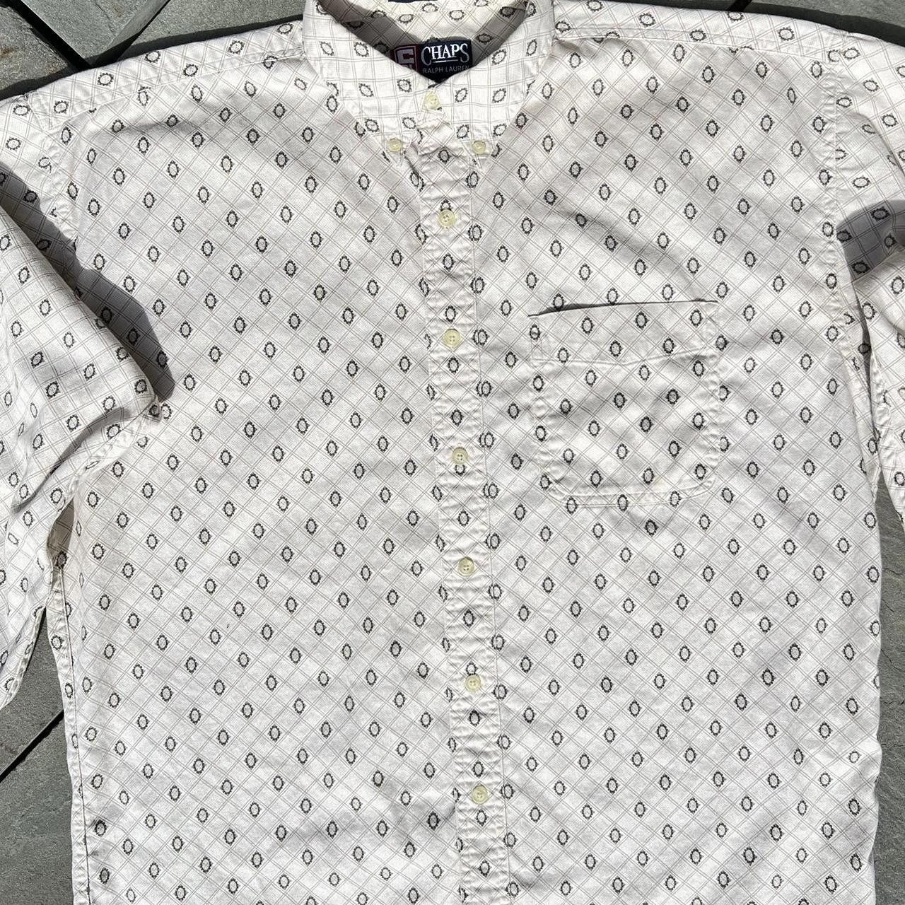 Chaps Ralph Lauren × Polo Ralph Lauren × Ralph Lauren Vintage 90s Diamond Grid Pattern Button Down Shirt Size US L / EU 52-54 / 3 - 5 Thumbnail