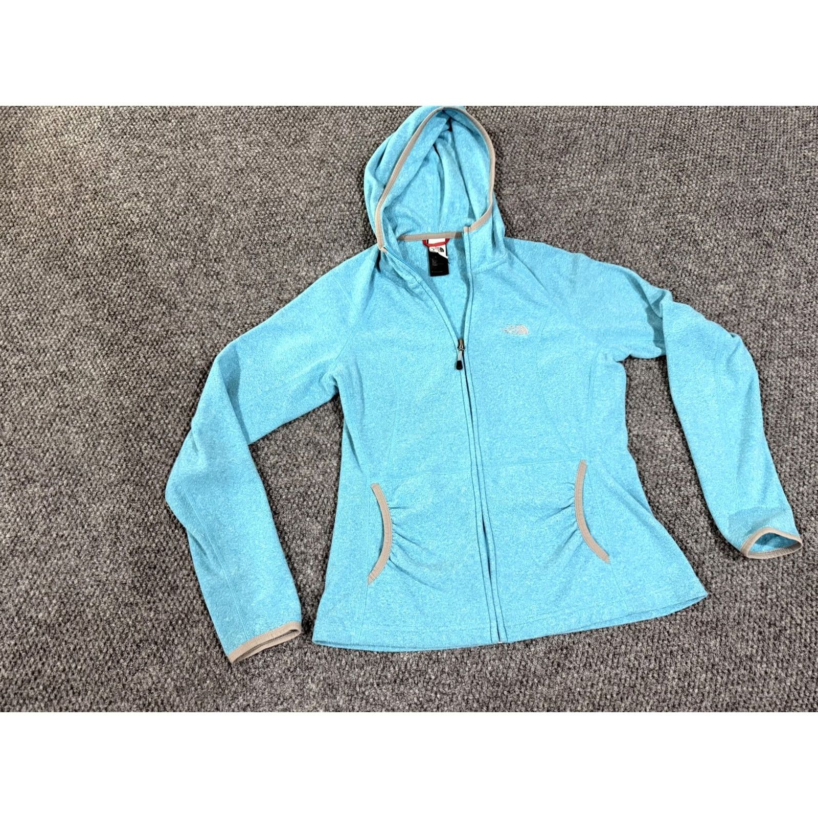 The North Face VINTAGE? The North Face Jacket Womens M Blue Hooded Full Zip Lightweight Fleece Jacket Size M / US 6-8 / IT 42-44 - 2 Thumbnail