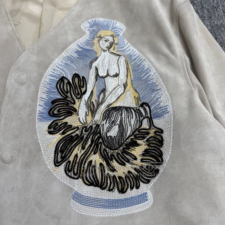 Dior Dior Show mermaid embroidered collarless suede jacket Size US L / EU 52-54 / 3 - 5 Thumbnail